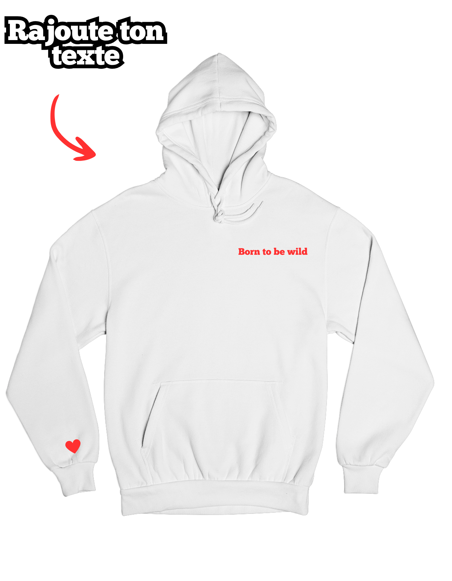 Hoodie unisexe oversize à personnaliser avec Texte - Majestic Store