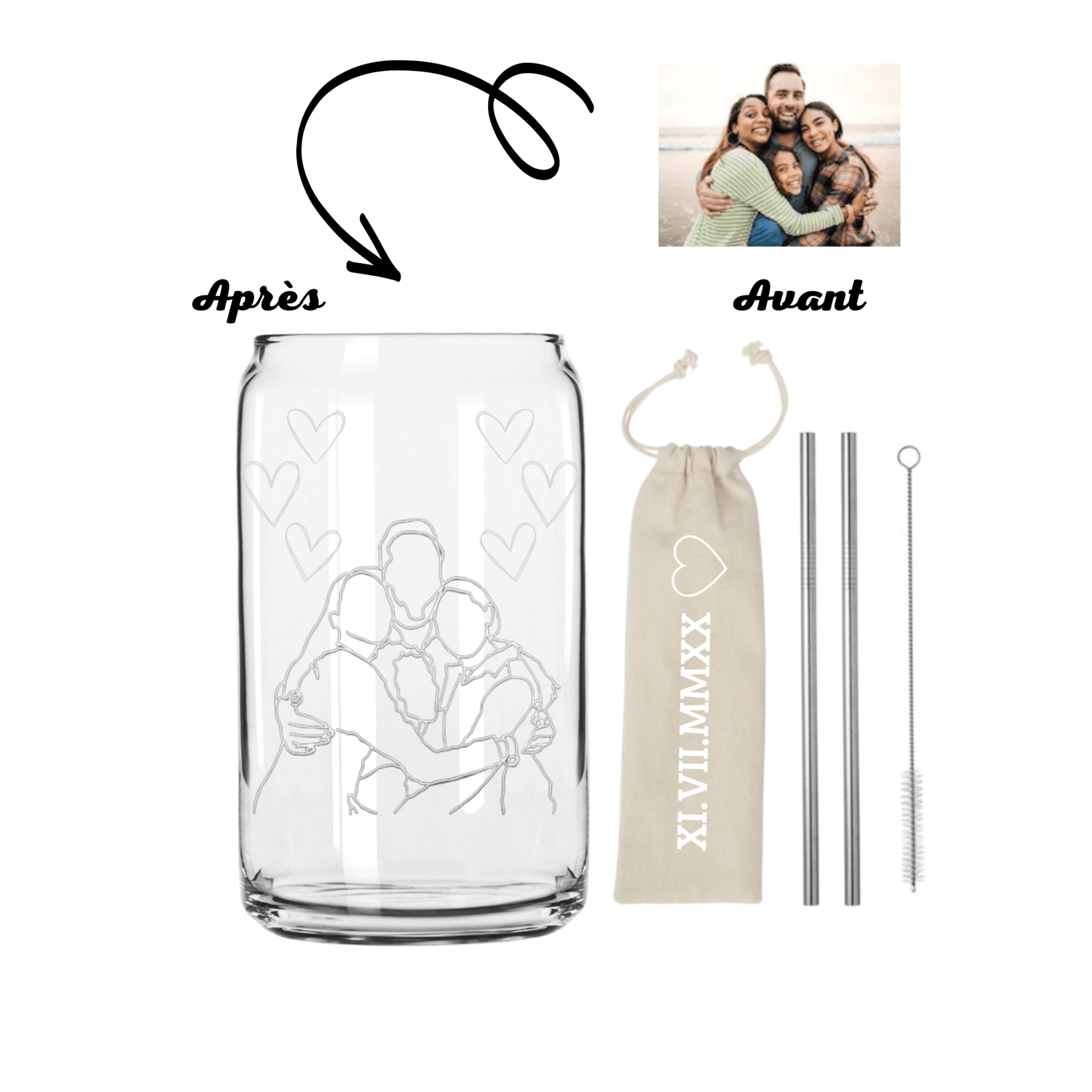 Verre Personnalisé Avec Photo │Texte - Majestic Store