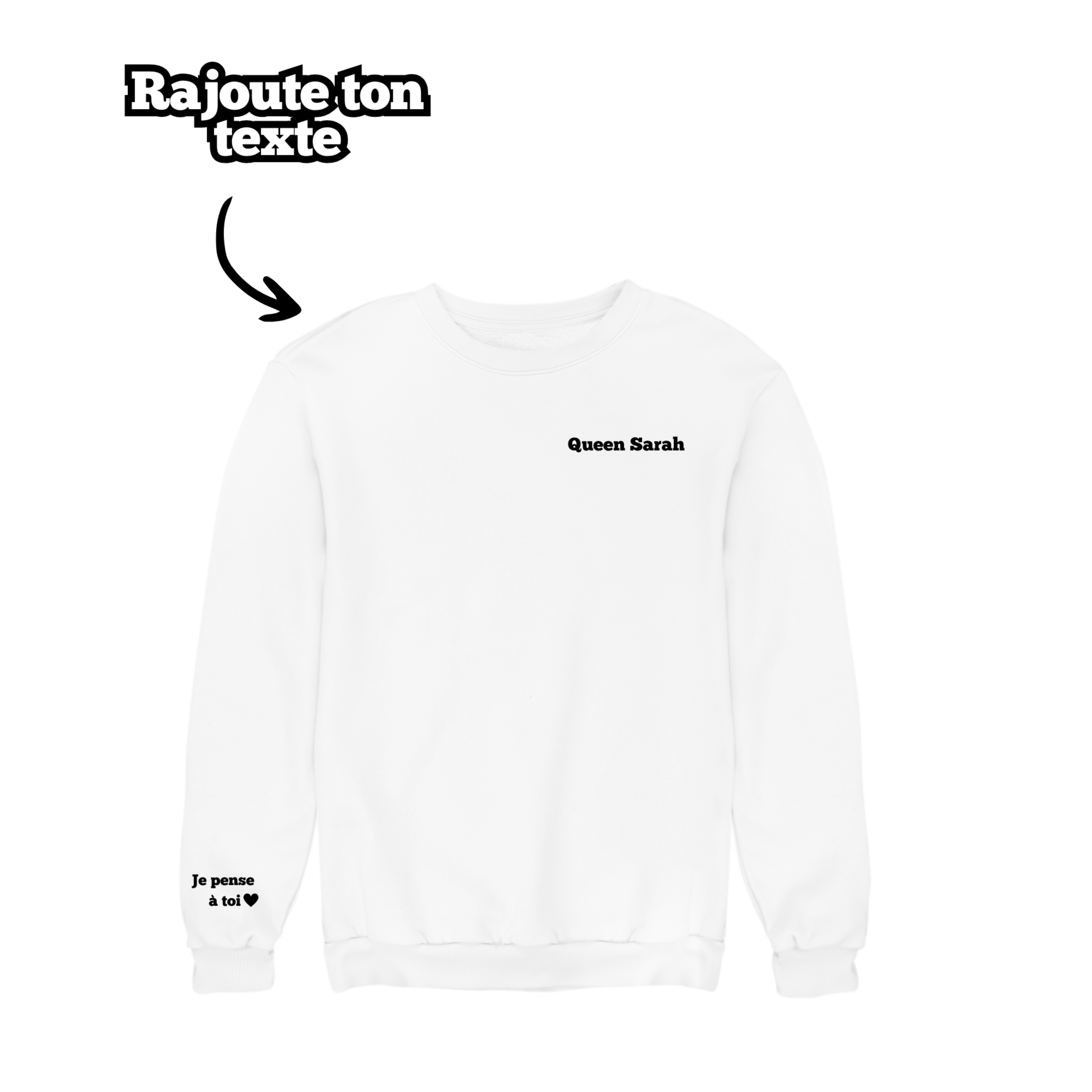 Sweat unisexe oversize à personnaliser avec Texte - Majestic Store