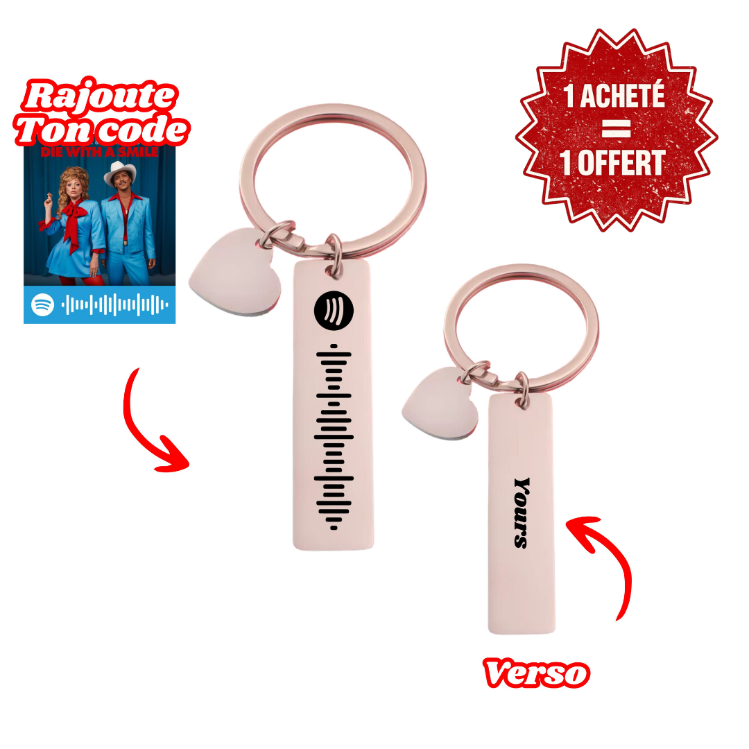Porté-Clés Personnalisé Avec Code Chanson Préférée 🎵✨