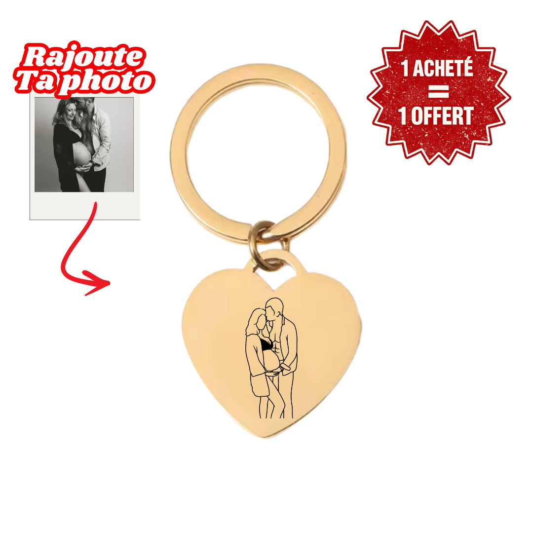 Porte-clés Cœur Gravé