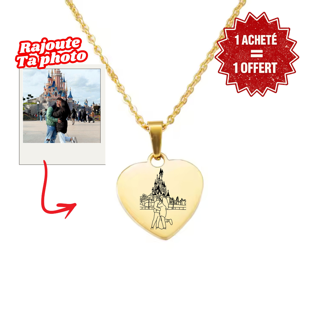 Collier Coeur Gravé