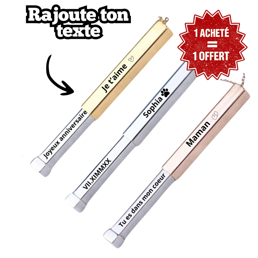 Collier à graver avec Message Caché