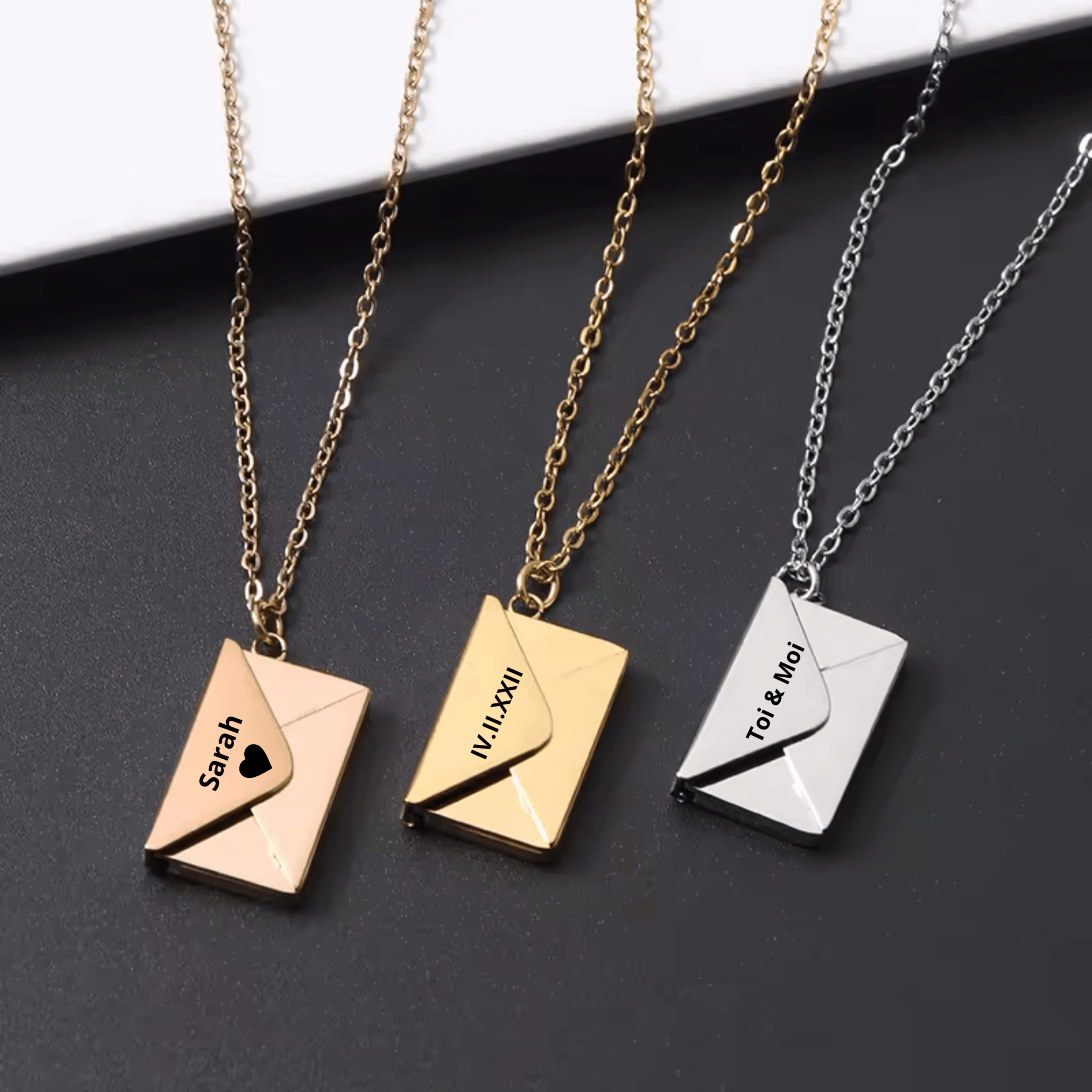 Collier Enveloppe à graver - Majestic Store