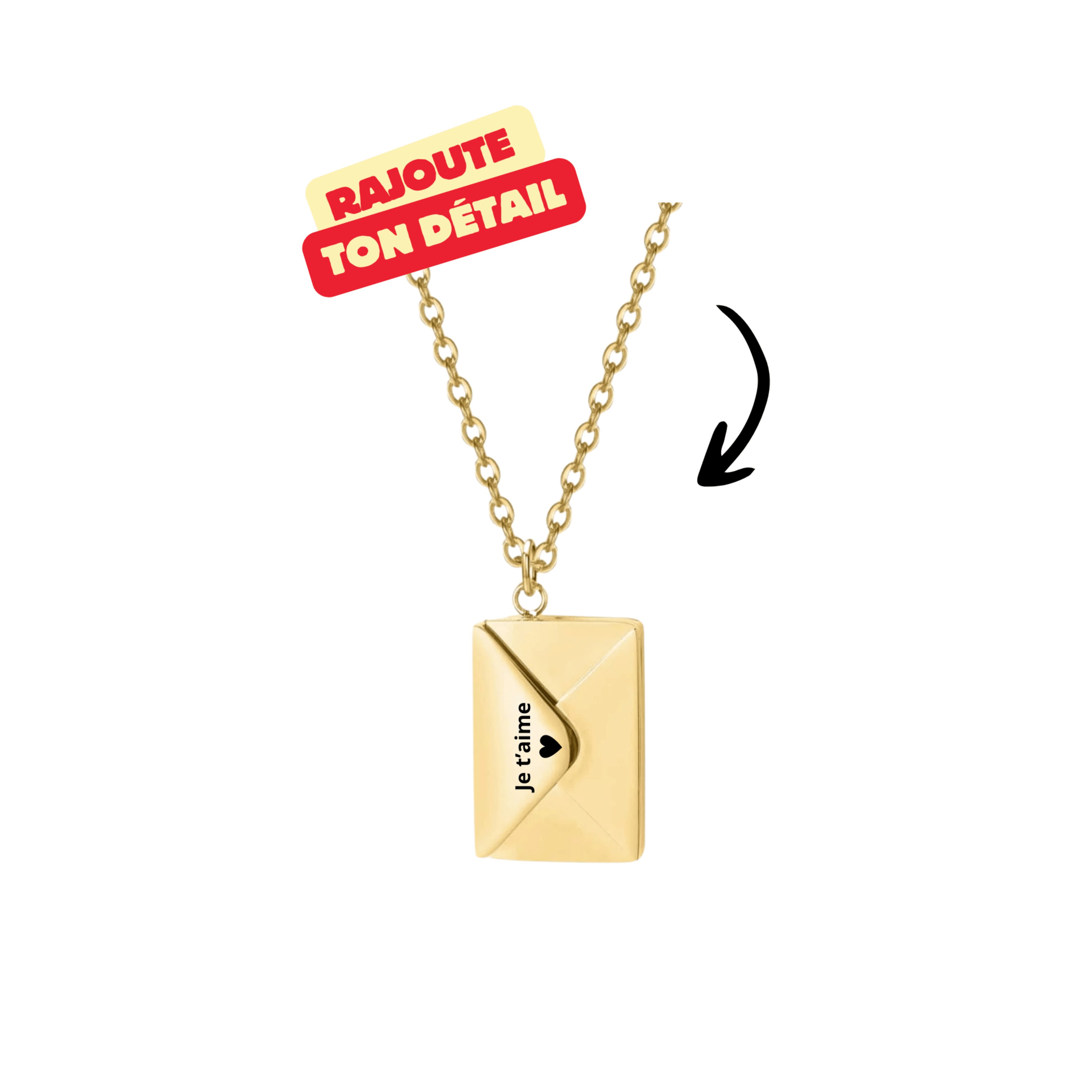 Collier Enveloppe à graver - Majestic Store