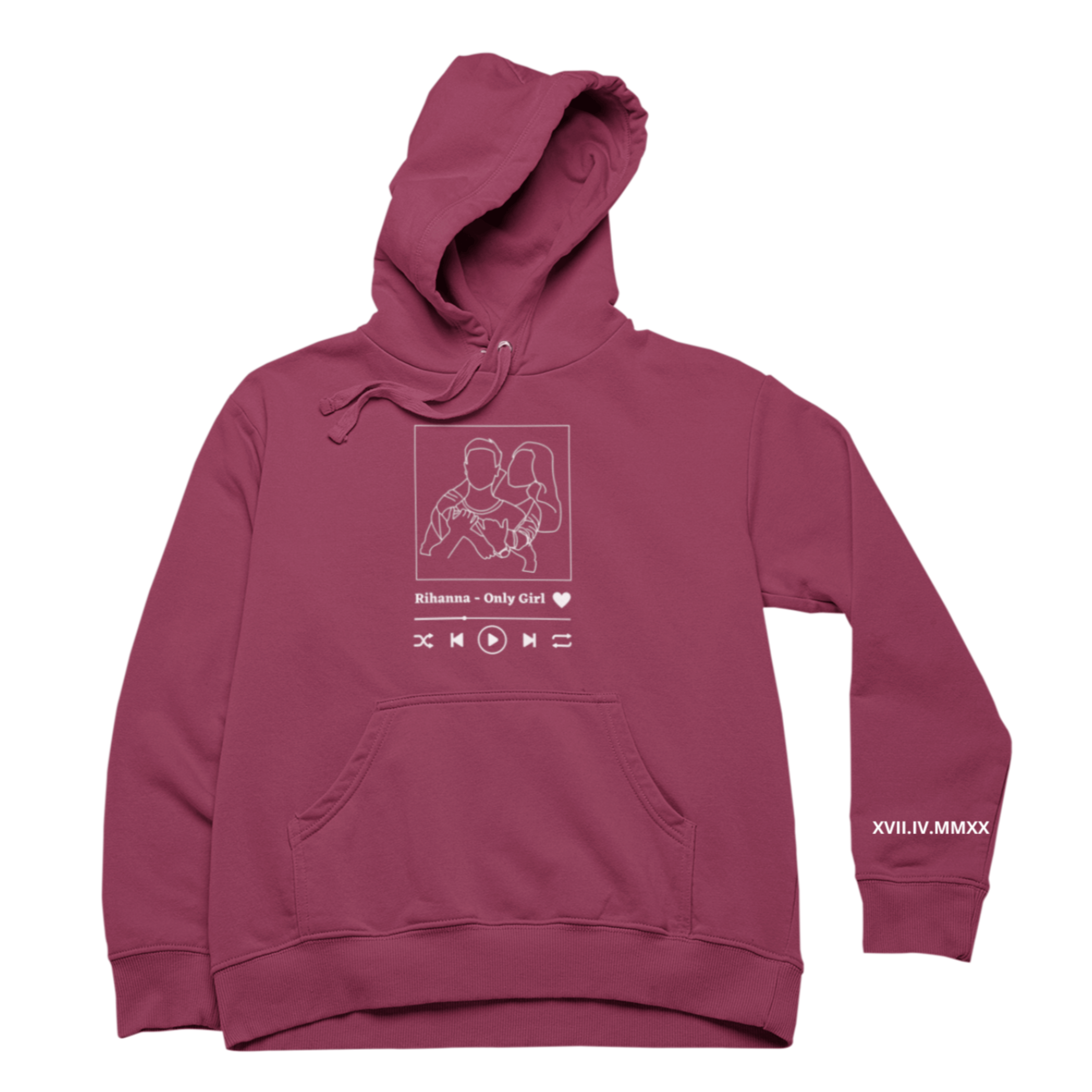 Hoodie unisexe oversize à personnaliser avec ta photo + chanson préférée - Majestic Store