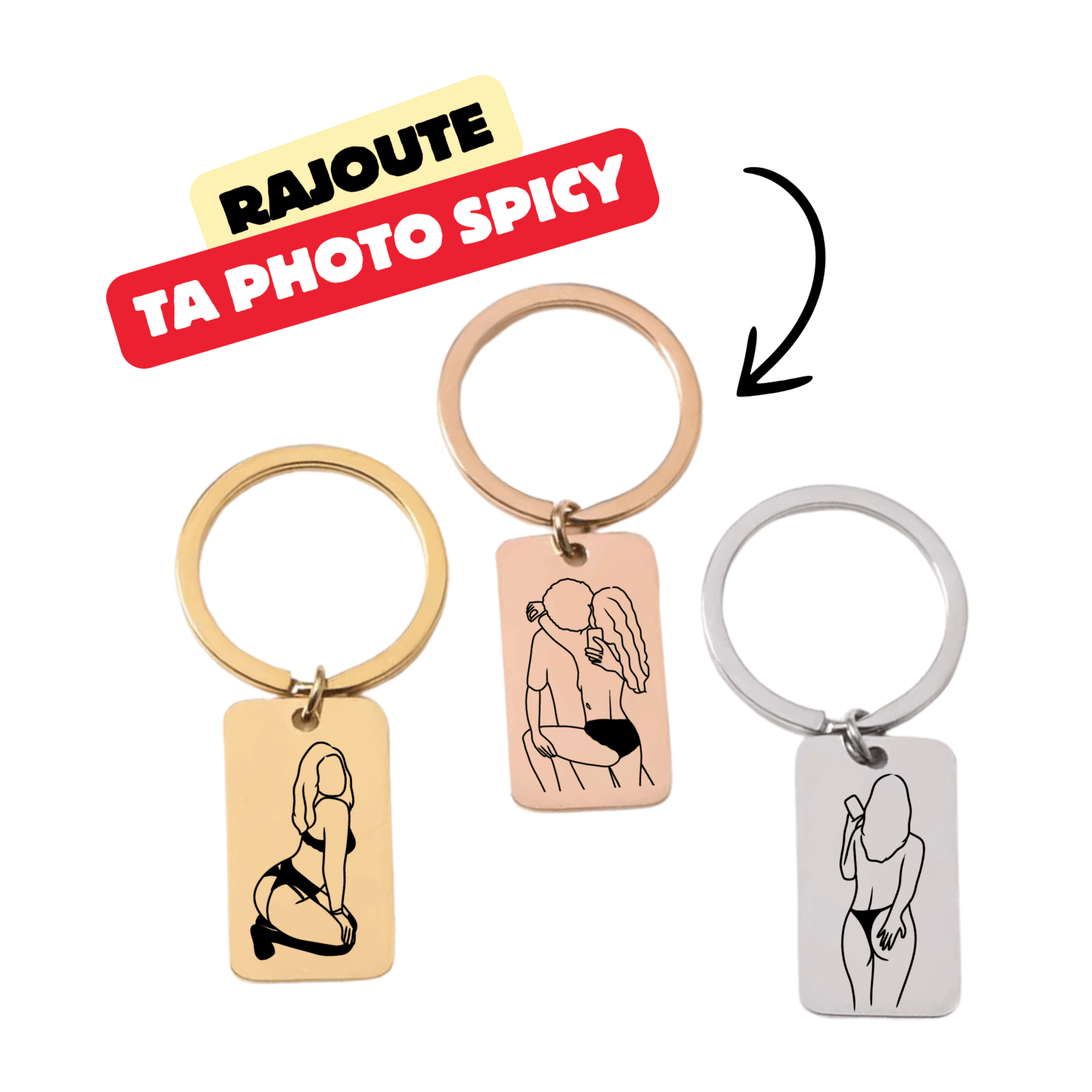 Porte - Clé à Graver Avec Photo Spicy 🌶️ - Majestic Store