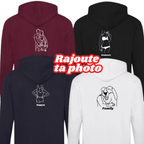 Veste à capuche zippé unisexe oversize à personnaliser avec ta photo - Majestic Store
