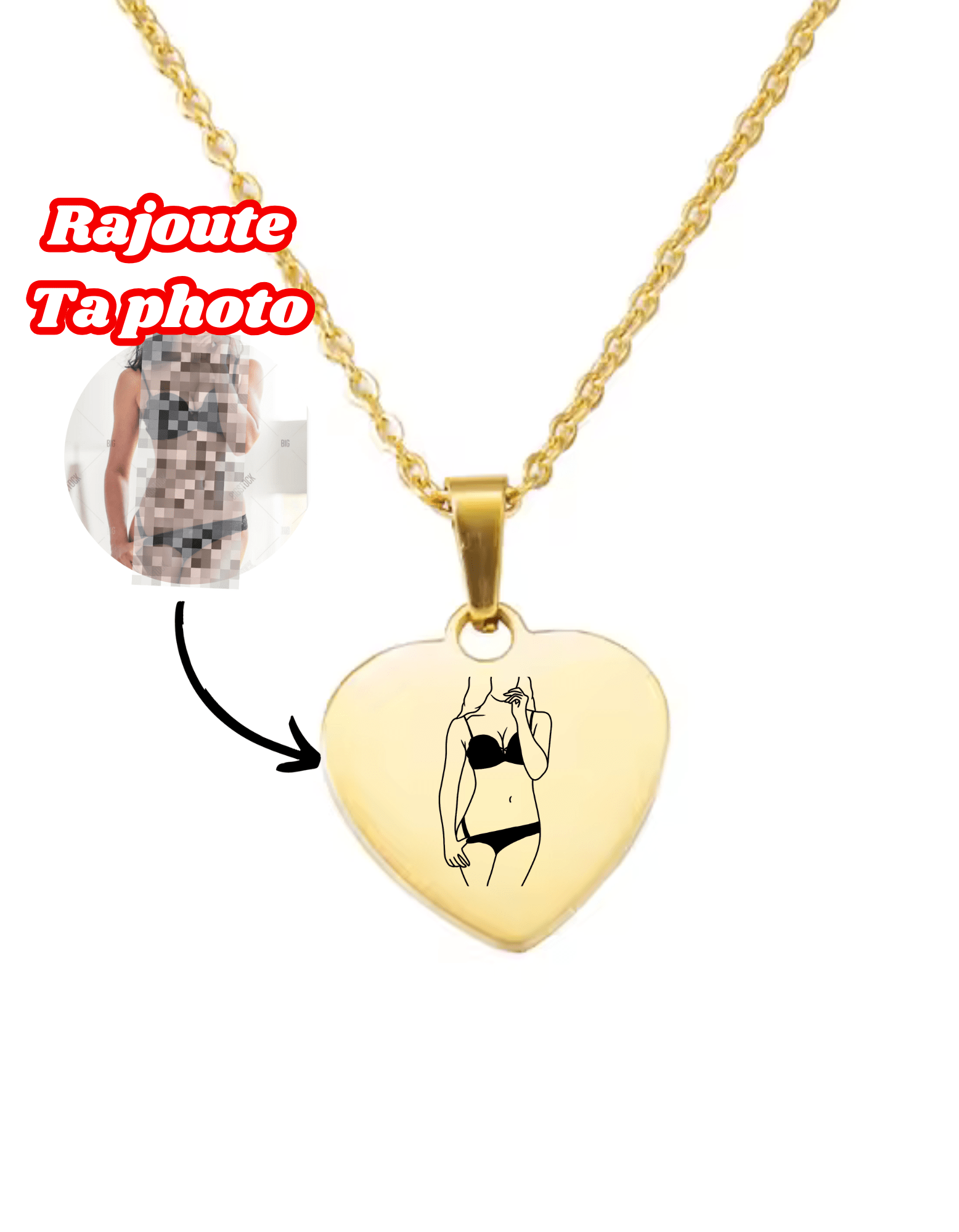 Collier Coeur À Graver Avec Photo / Texte 📸 🎁 - Majestic Store
