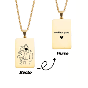 Collier Gravé Avec Photo / Fête des pères 📸 🎁 - Majestic Store