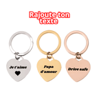 Porte - clés Cœur Gravé Avec photo / Fête des pères 📸 🎁 - Majestic Store
