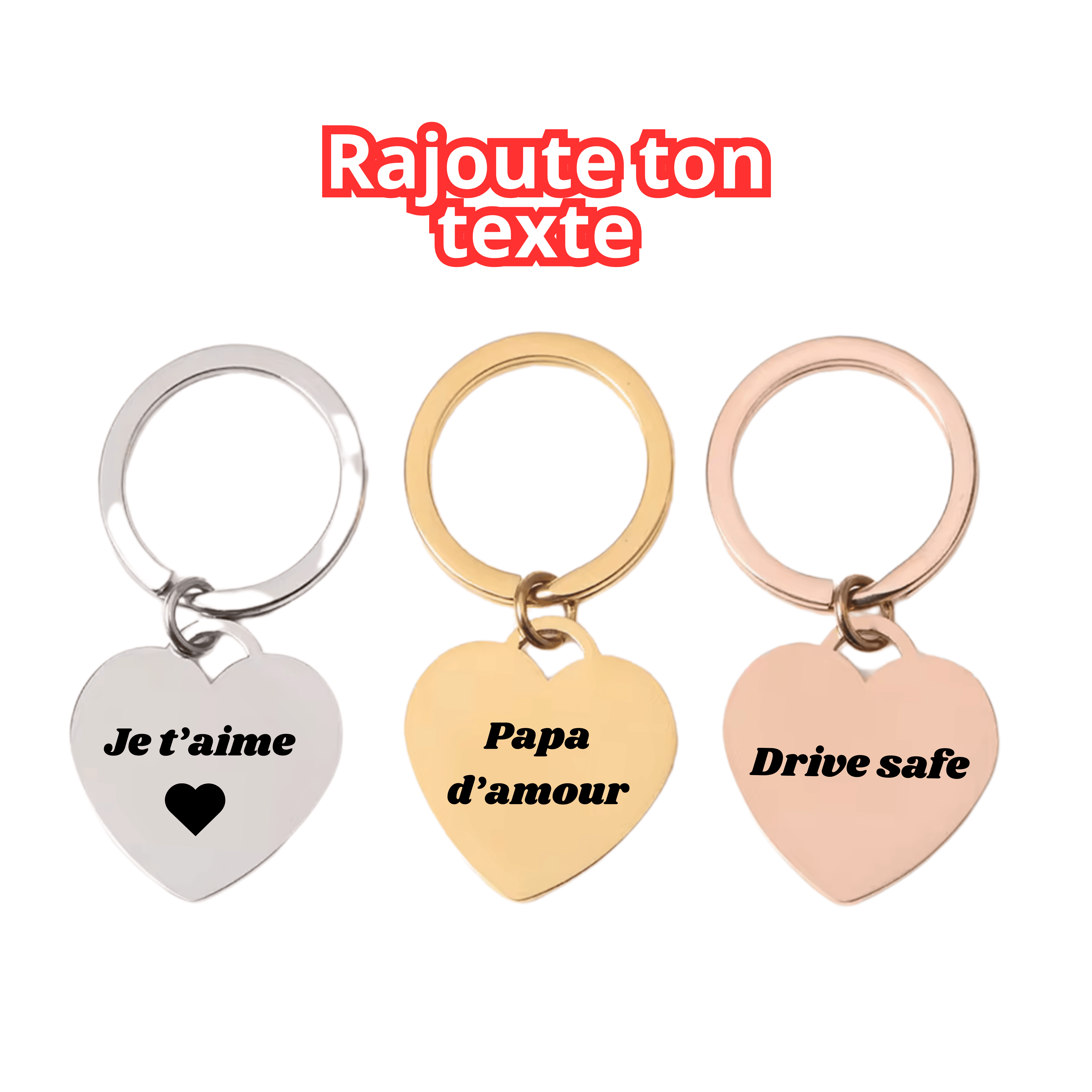 Porte - clés Cœur Gravé Avec photo / Fête des pères 📸 🎁 - Majestic Store