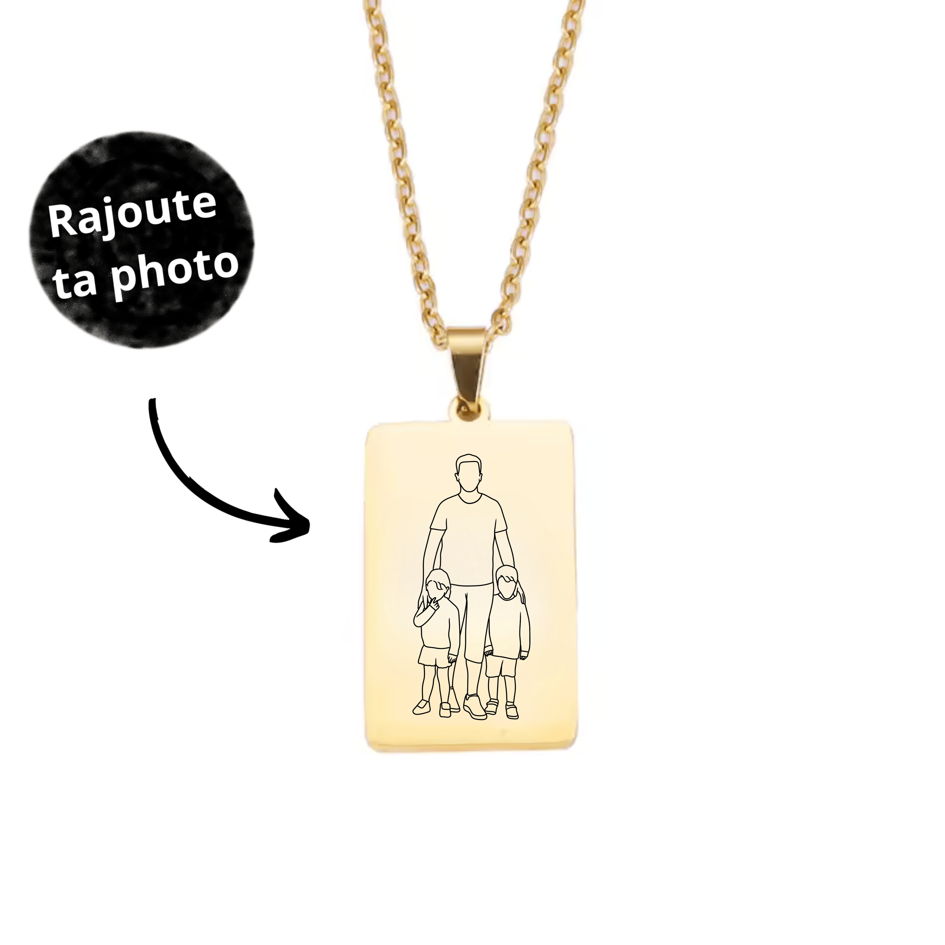 Collier Gravé Avec Photo / Fête des pères 📸 🎁 - Majestic Store