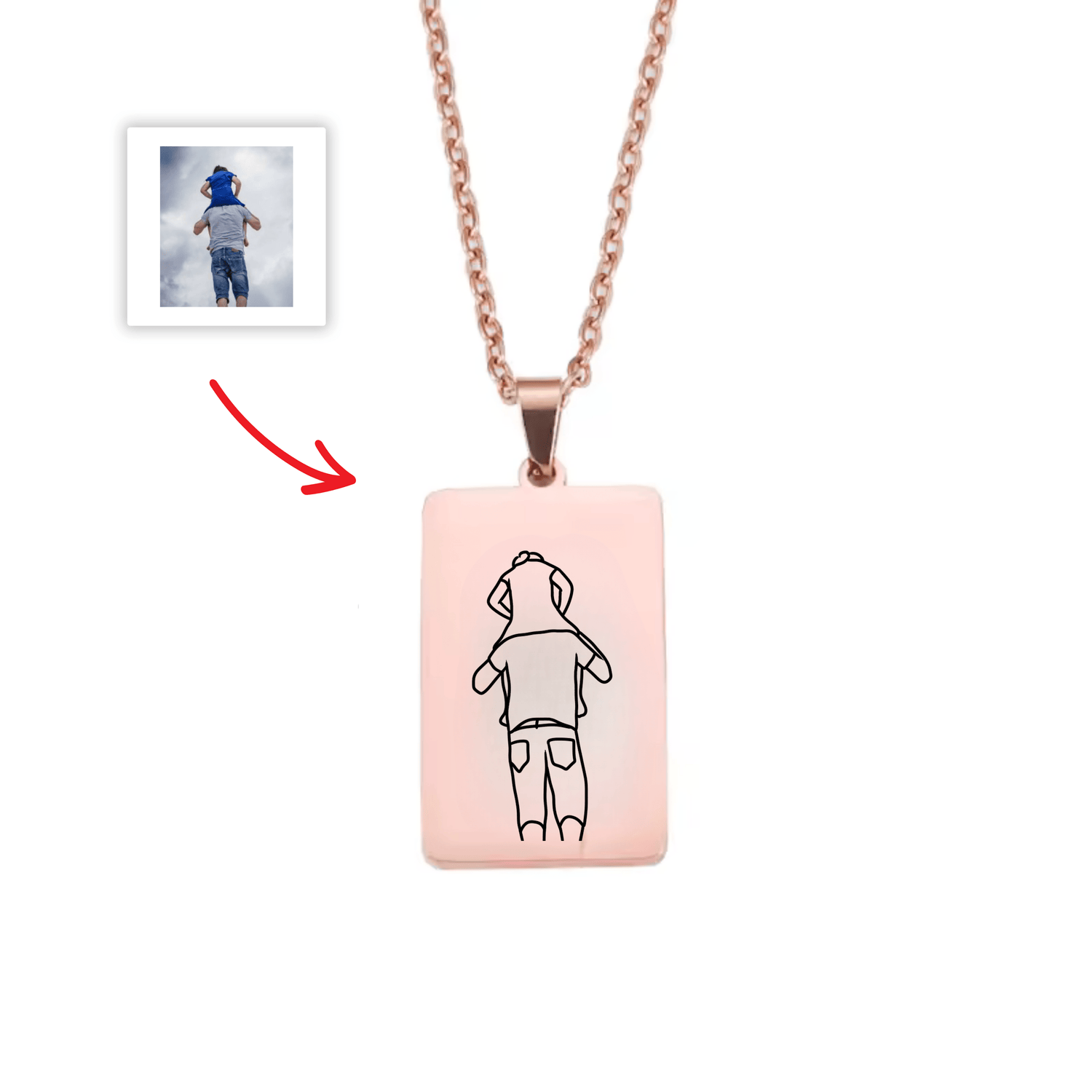 Collier Gravé Avec Photo / Fête des pères 📸 🎁 - Majestic Store