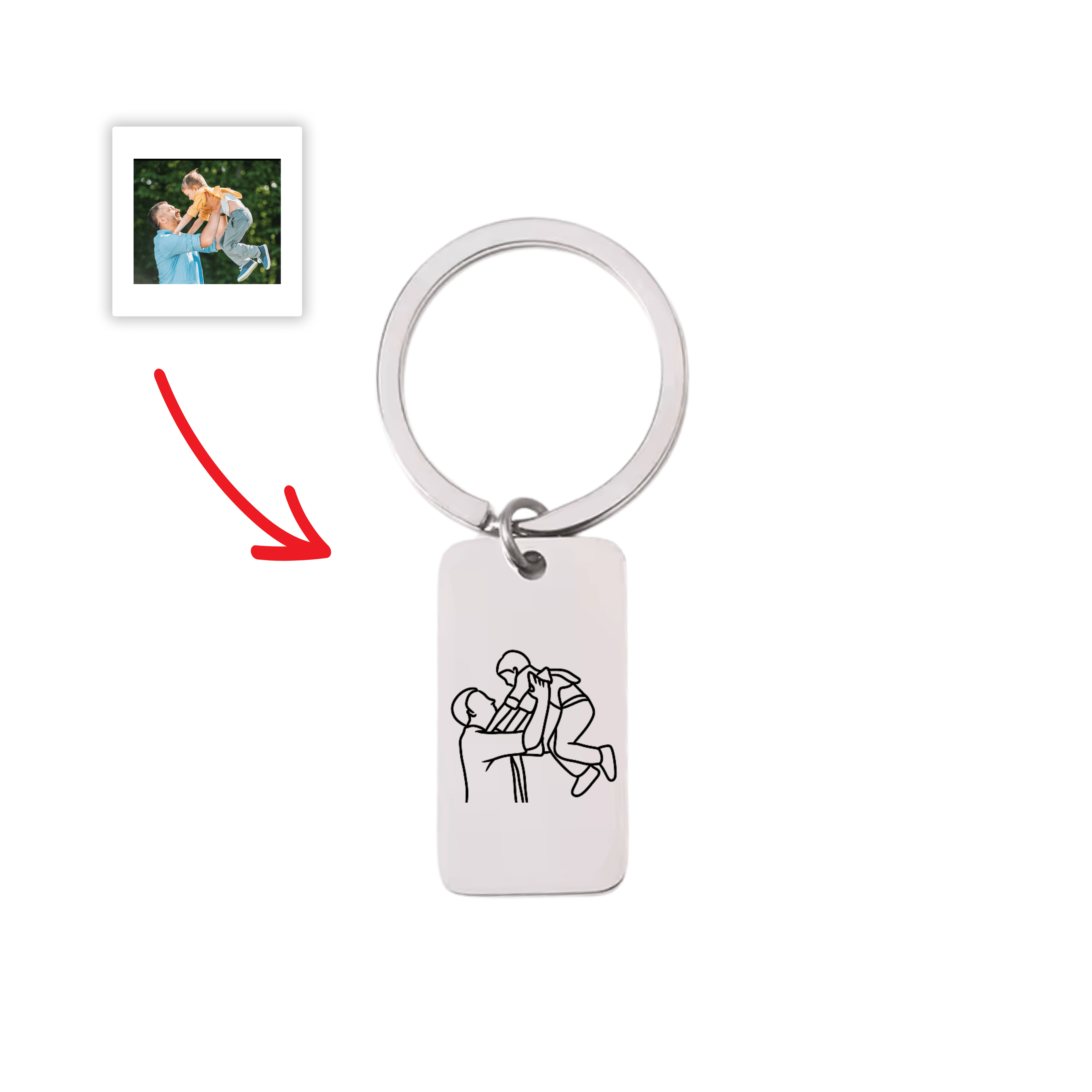 Porte - Clé à Graver Avec Photo / Fête des pères 📸 🎁 - Majestic Store