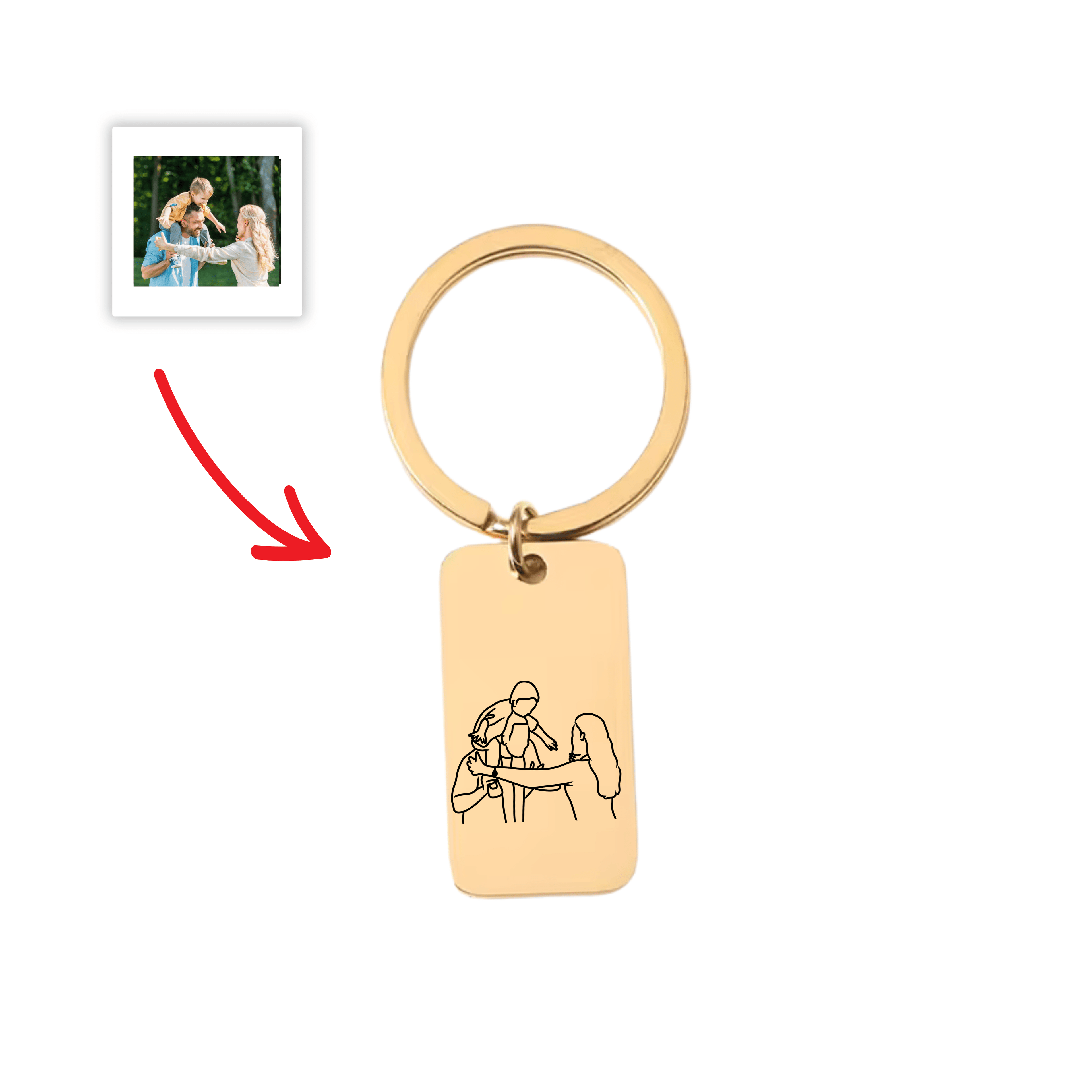 Porte - Clé à Graver Avec Photo / Fête des pères 📸 🎁 - Majestic Store