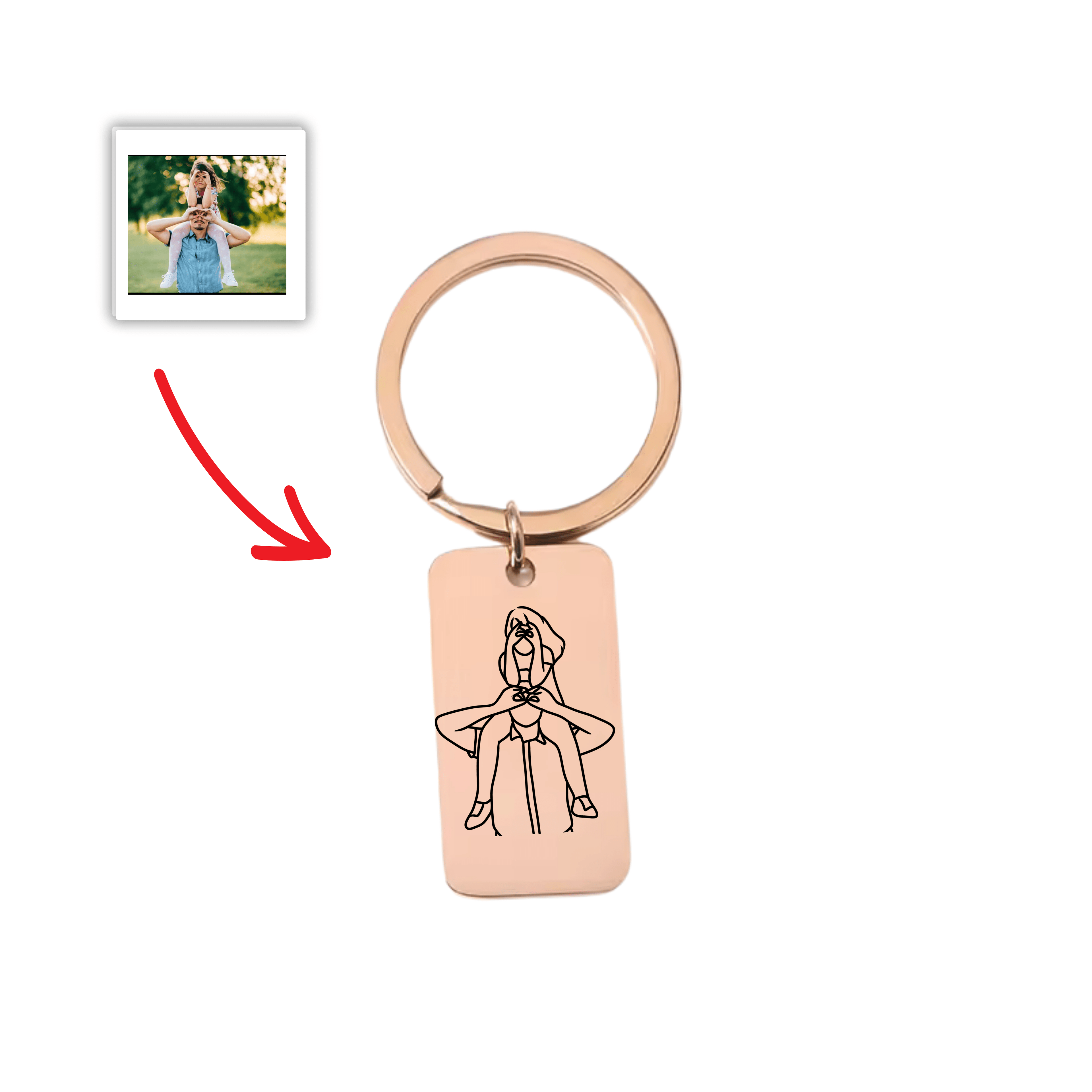Porte - Clé à Graver Avec Photo / Fête des pères 📸 🎁 - Majestic Store