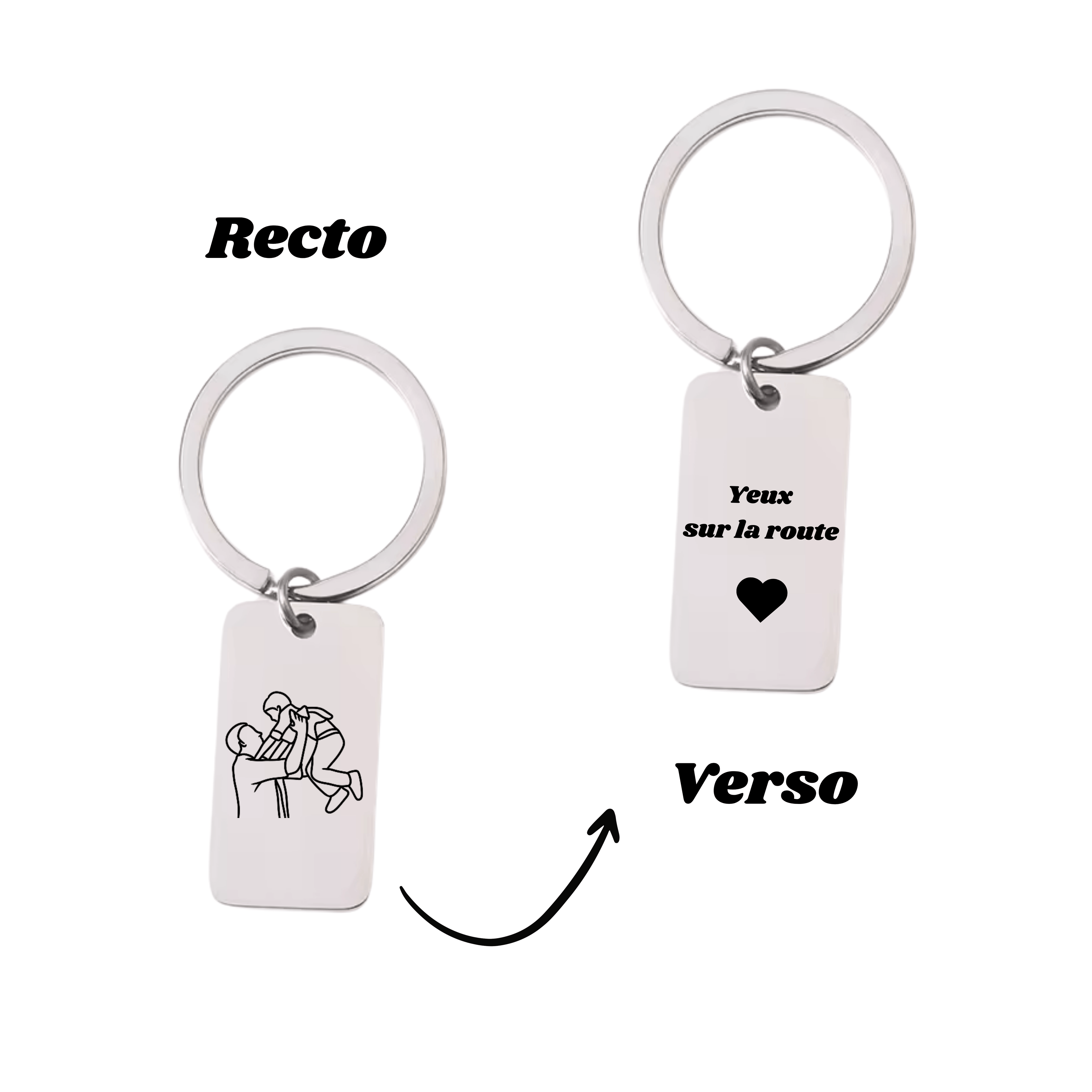 Porte - Clé à Graver Avec Photo / Fête des pères 📸 🎁 - Majestic Store
