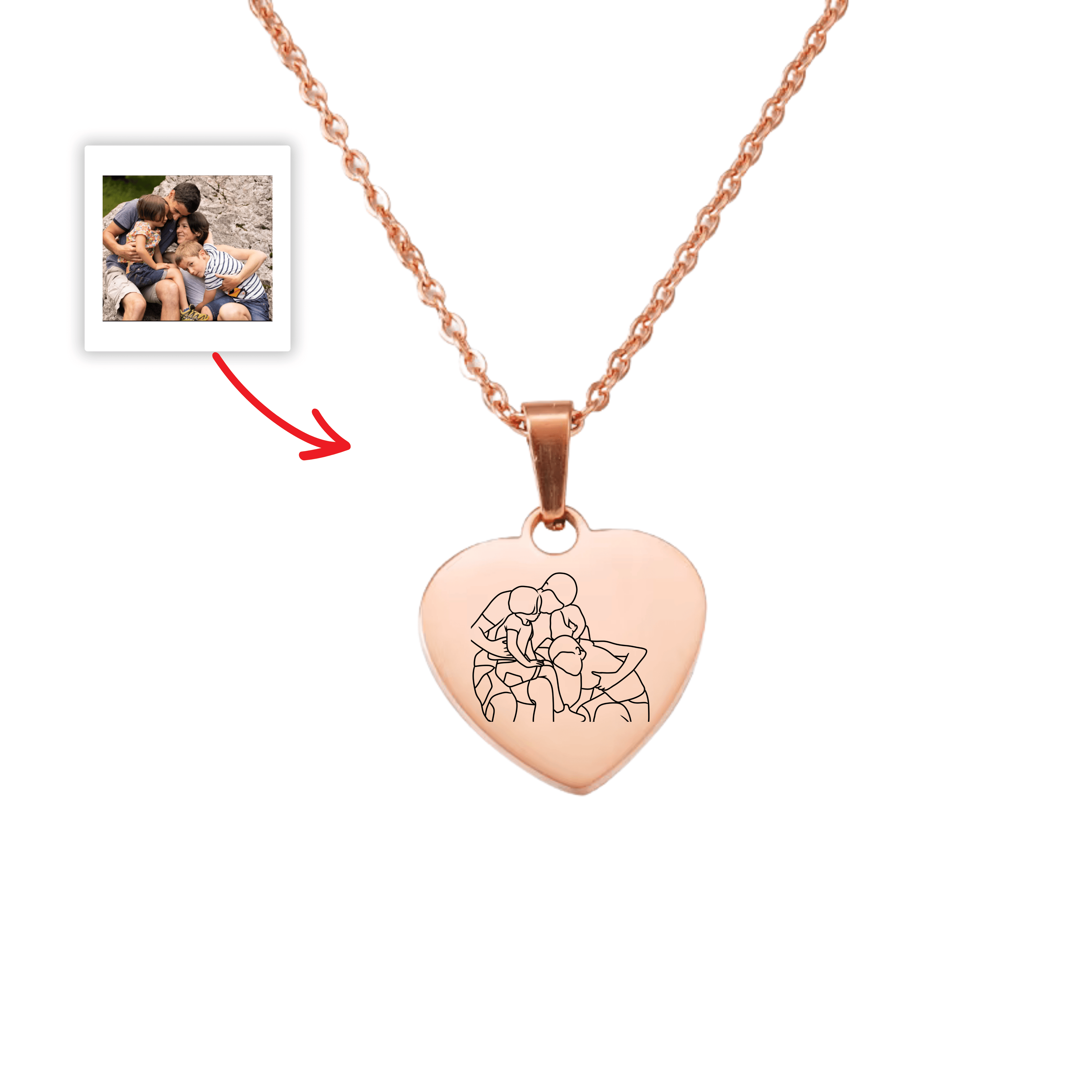 Collier Coeur À Graver Avec Photo / Fête des pères 📸 🎁 - Majestic Store