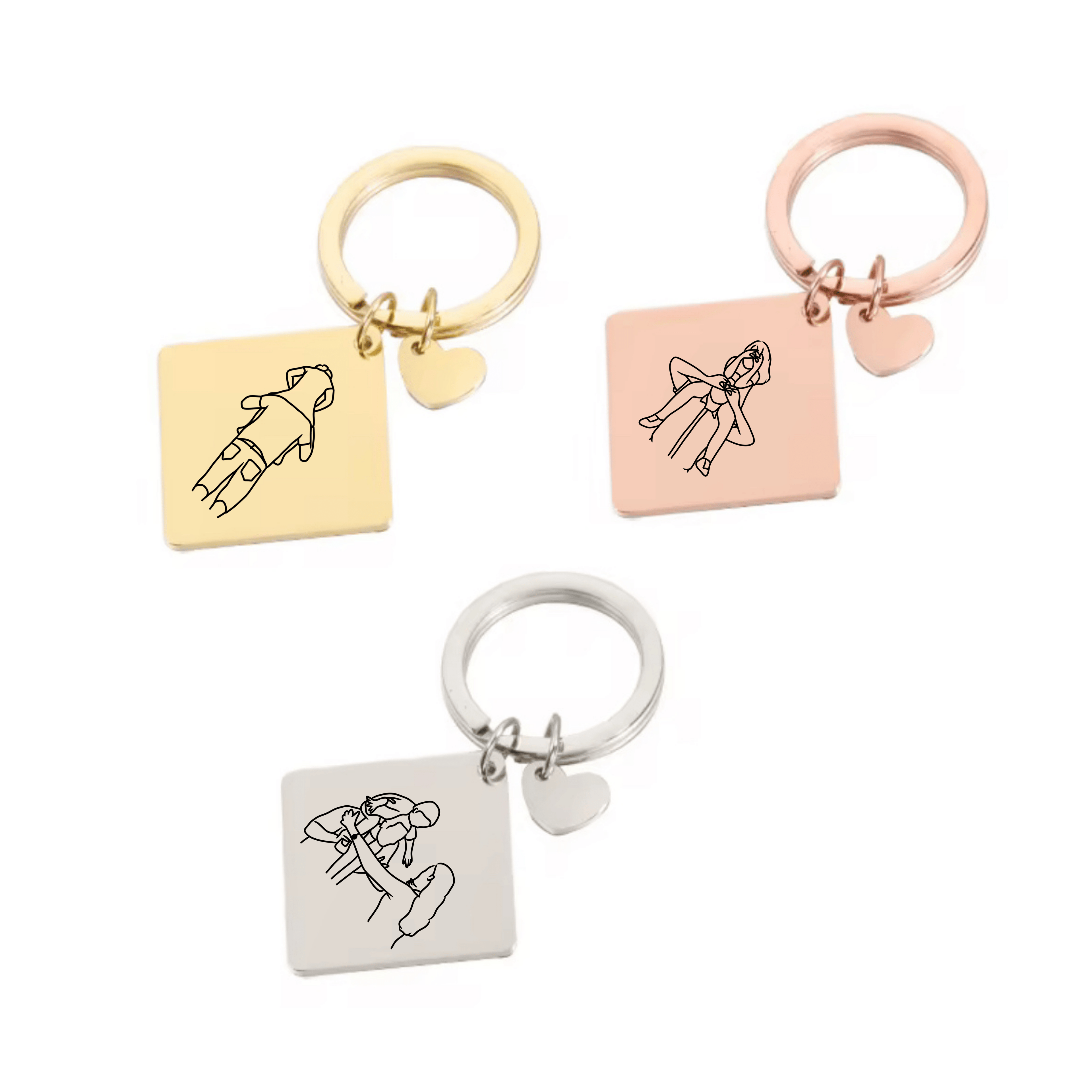 Porte - Clé Losange à Graver Avec Photo / Fête des pères 📸 🎁 - Majestic Store