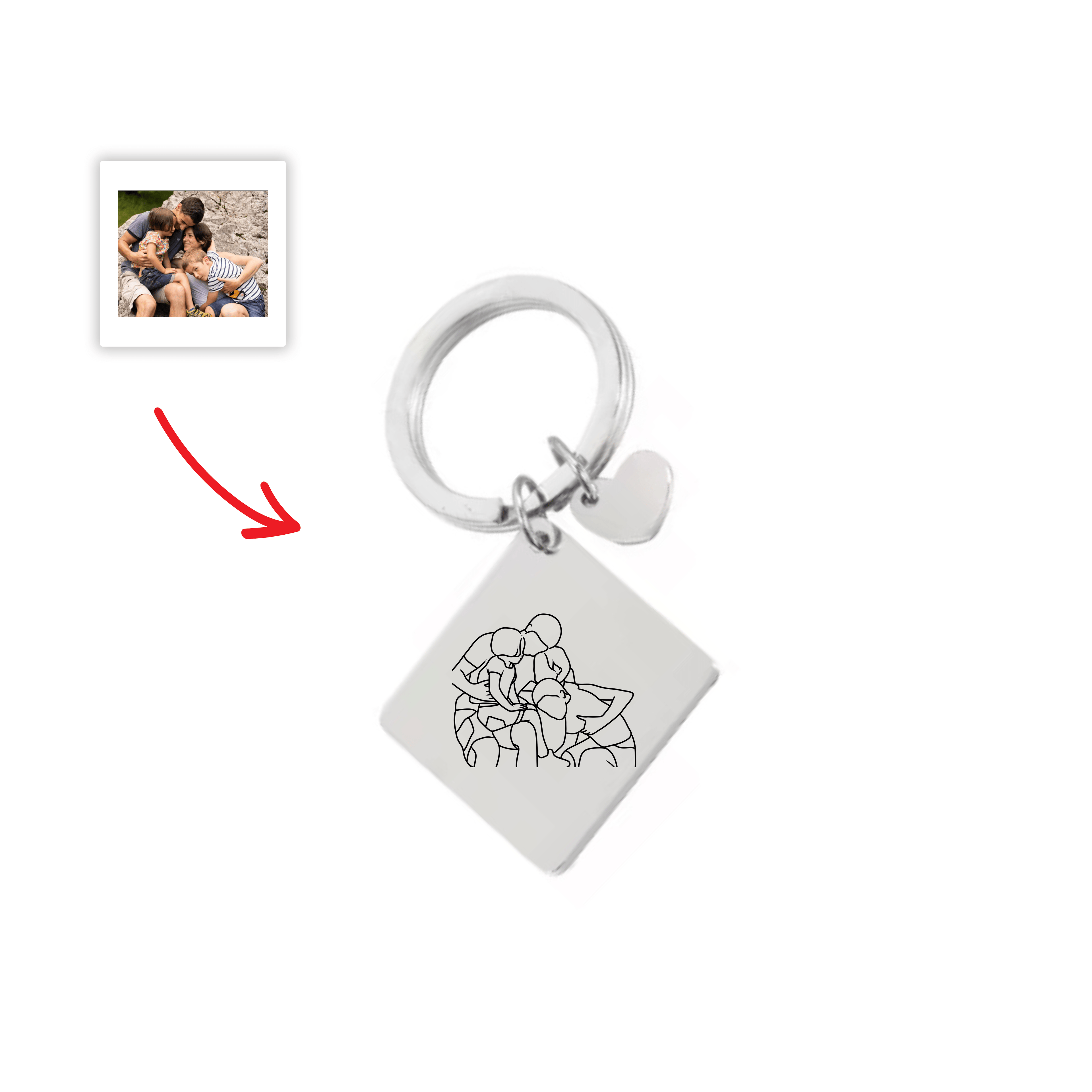 Porte - Clé Losange à Graver Avec Photo / Fête des pères 📸 🎁 - Majestic Store