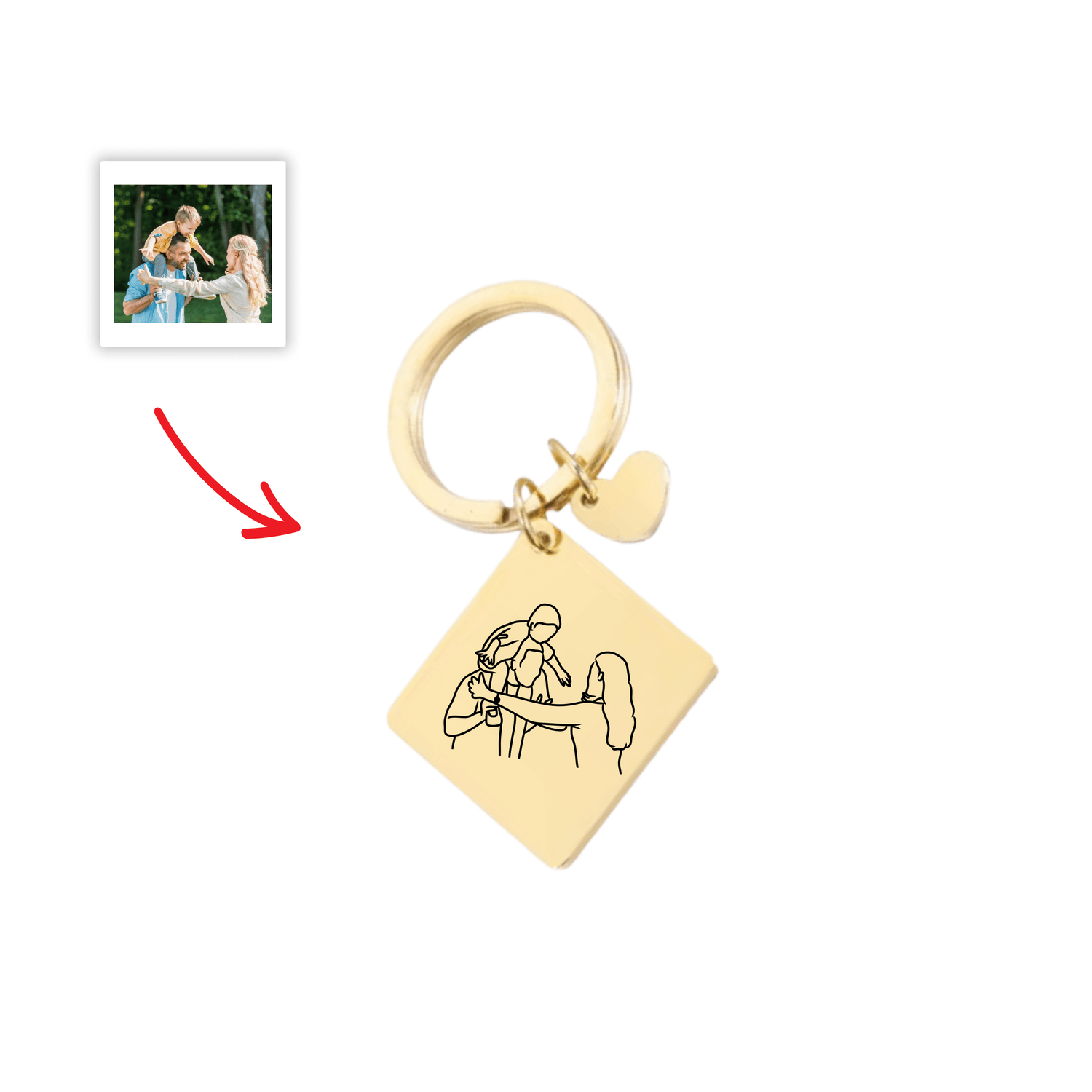 Porte - Clé Losange à Graver Avec Photo / Fête des pères 📸 🎁 - Majestic Store