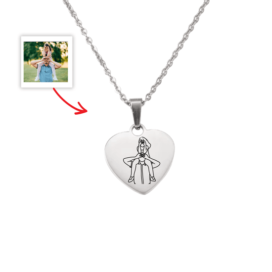 Collier Coeur À Graver Avec Photo / Fête des pères 📸 🎁