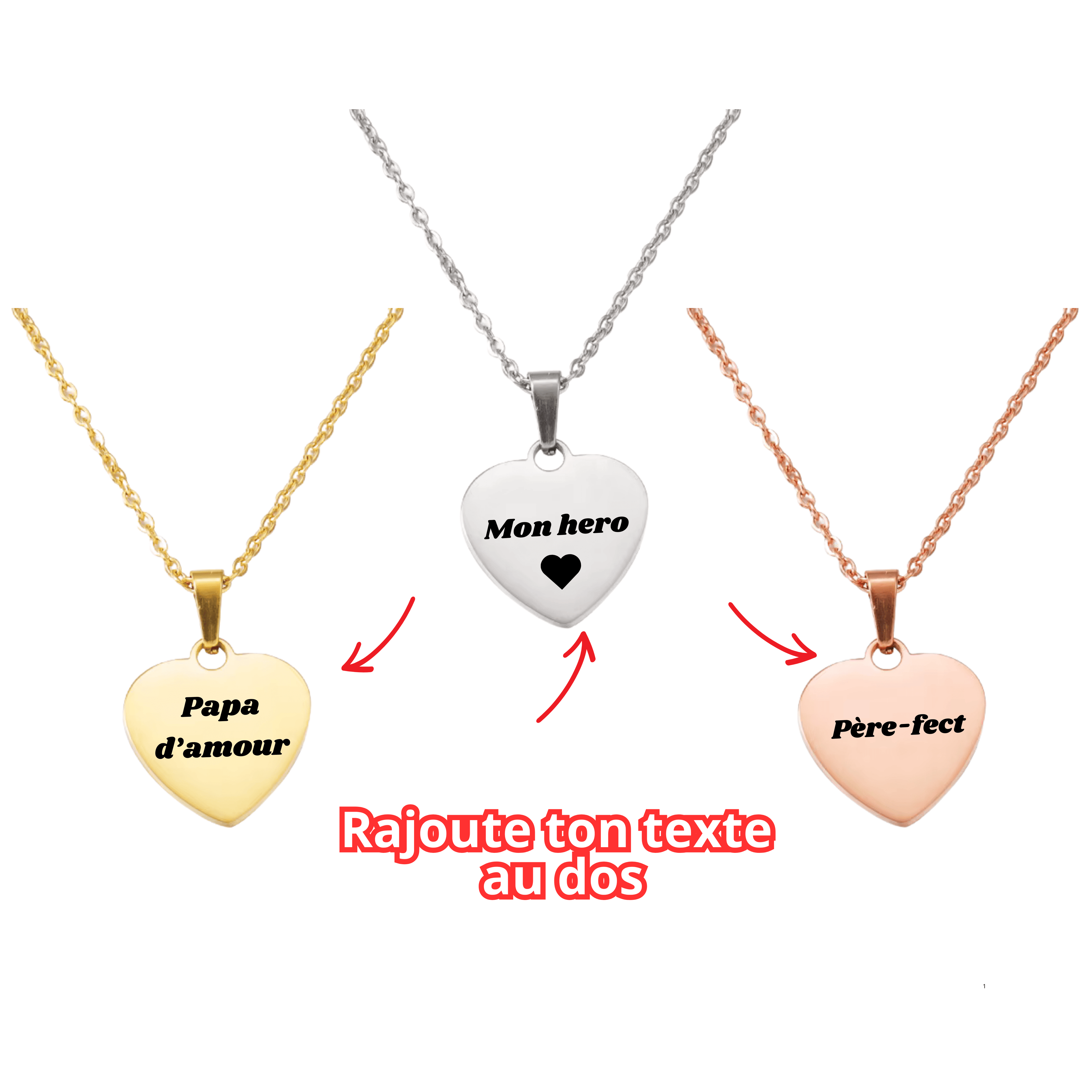 Collier Coeur À Graver Avec Photo / Fête des pères 📸 🎁 - Majestic Store