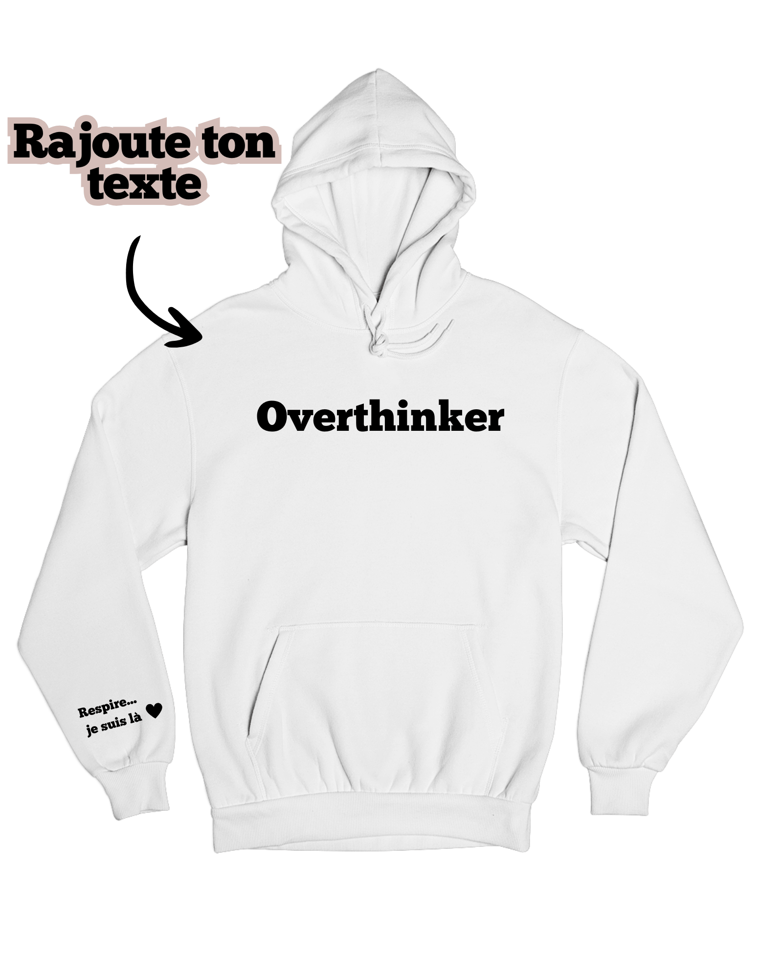 Hoodie unisexe oversize à personnaliser avec Texte - Majestic Store