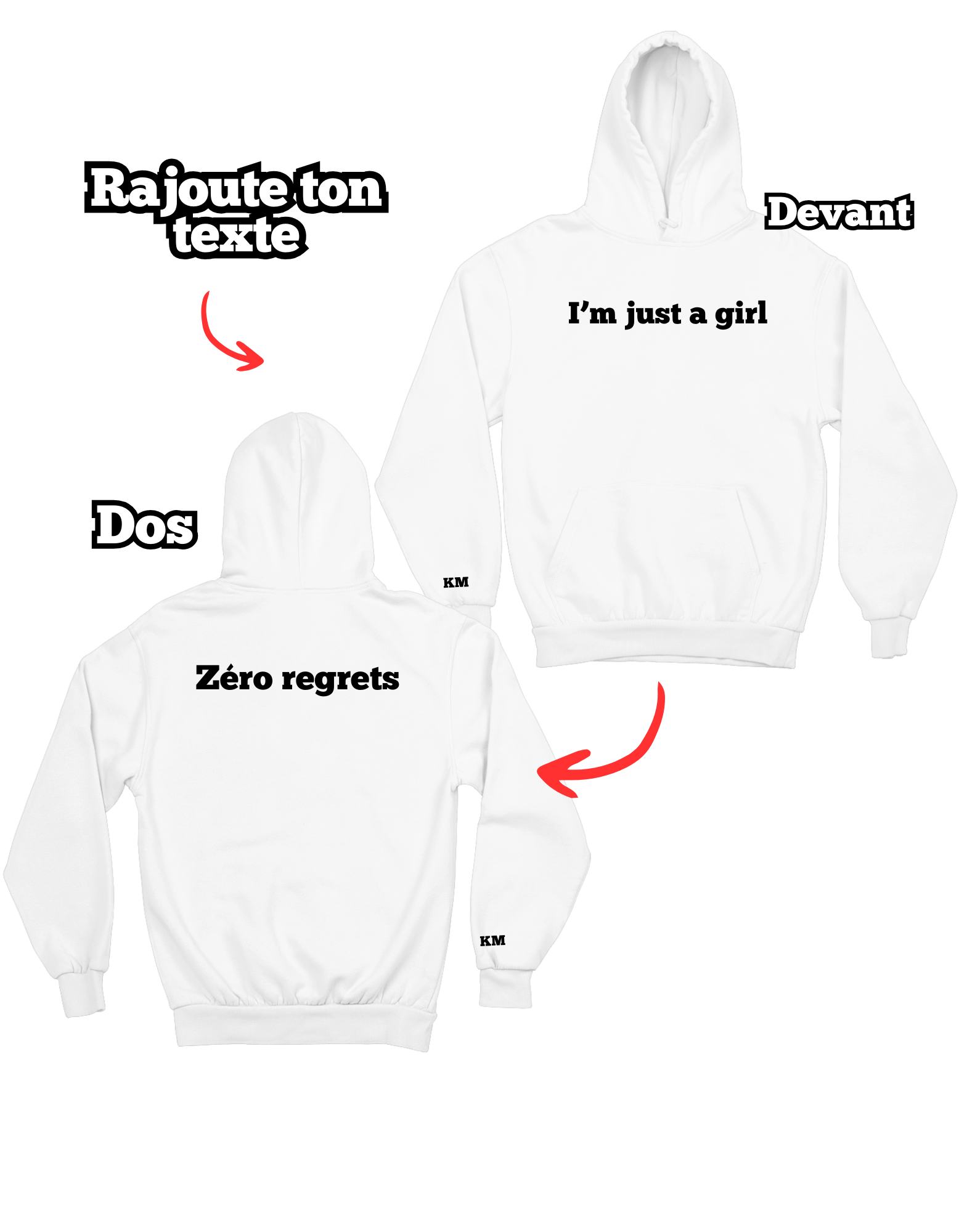 Hoodie unisexe oversize à personnaliser avec Texte - Majestic Store