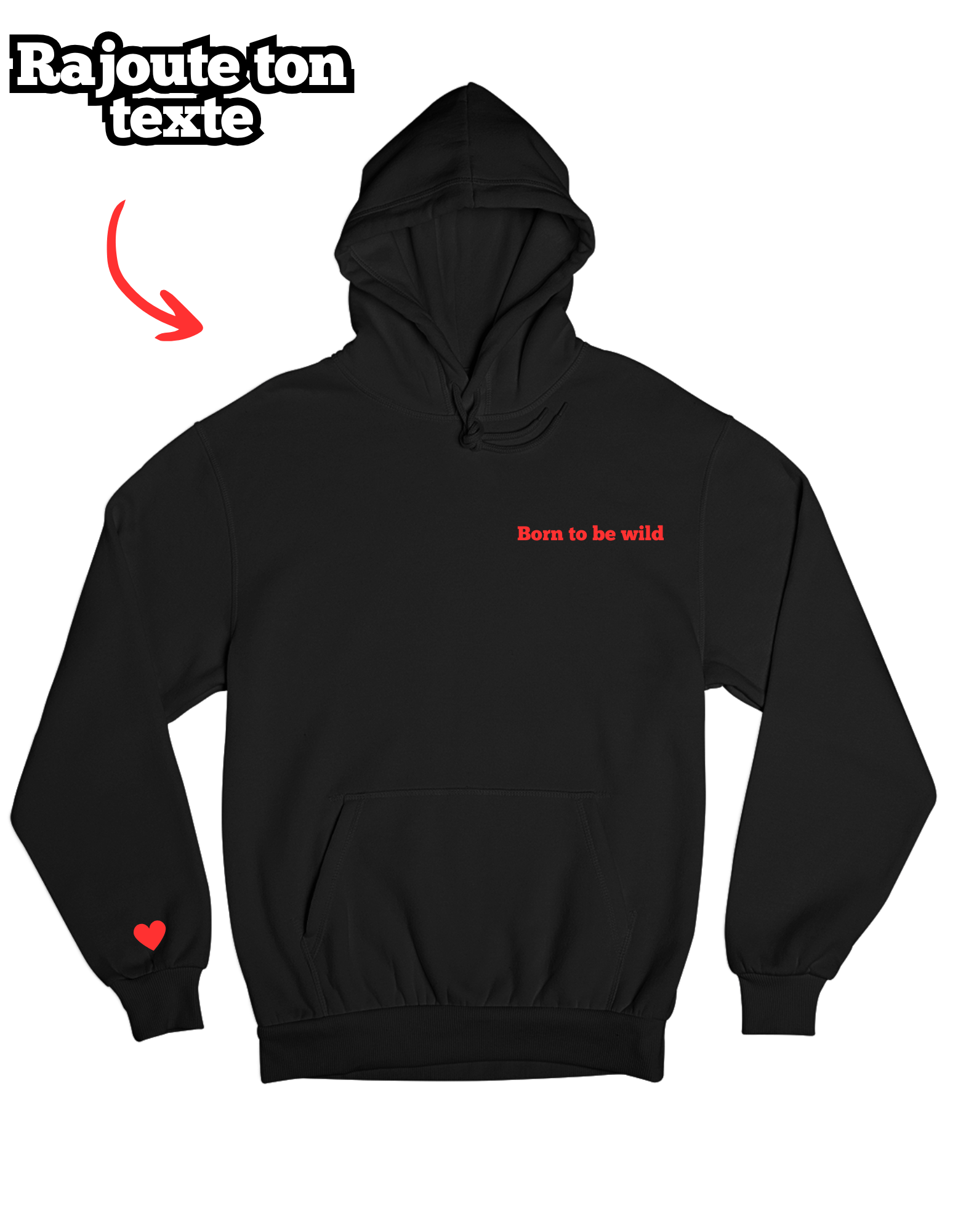Hoodie unisexe oversize à personnaliser avec Texte - Majestic Store