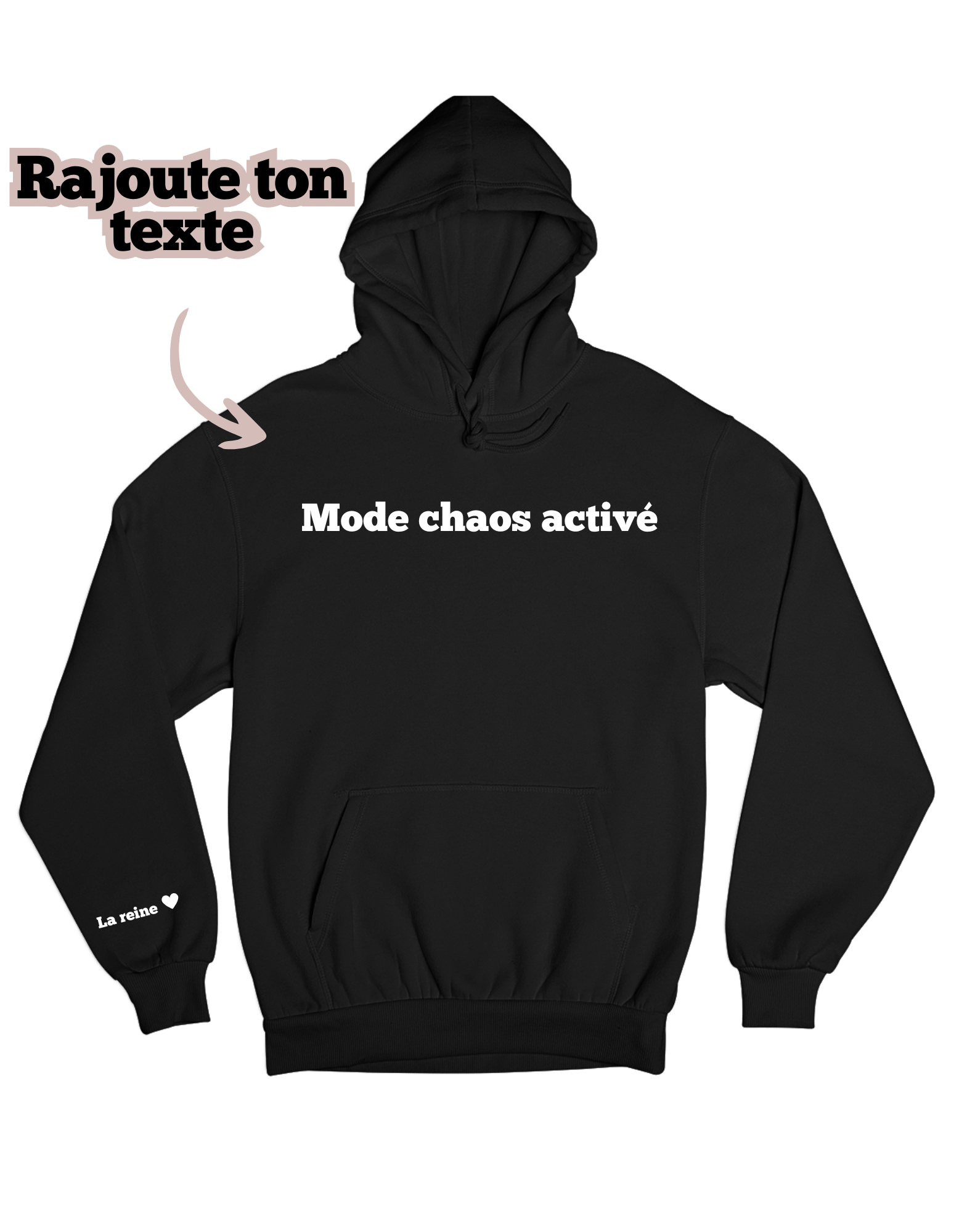 Hoodie unisexe oversize à personnaliser avec Texte - Majestic Store