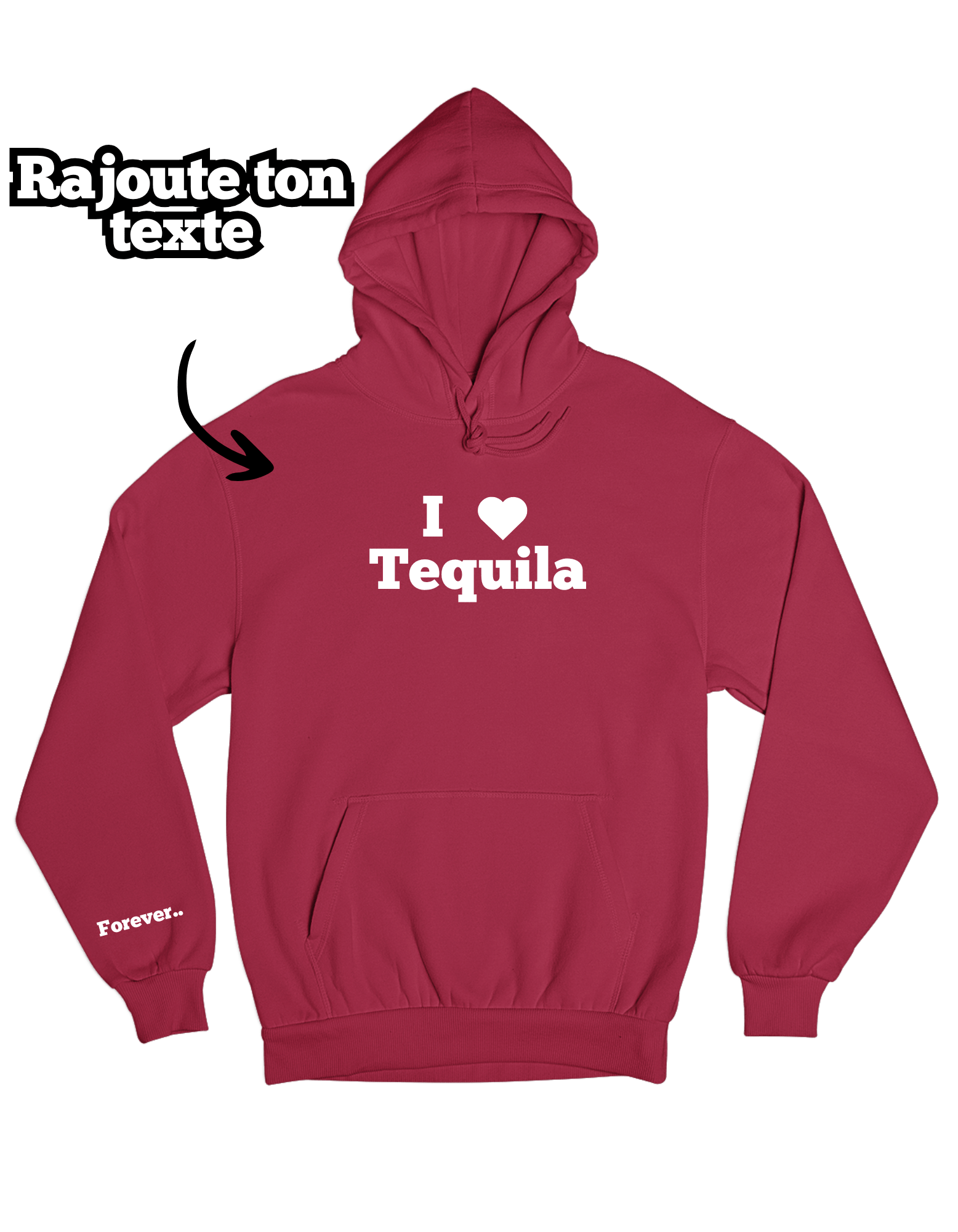 Hoodie unisexe oversize à personnaliser avec Texte - Majestic Store