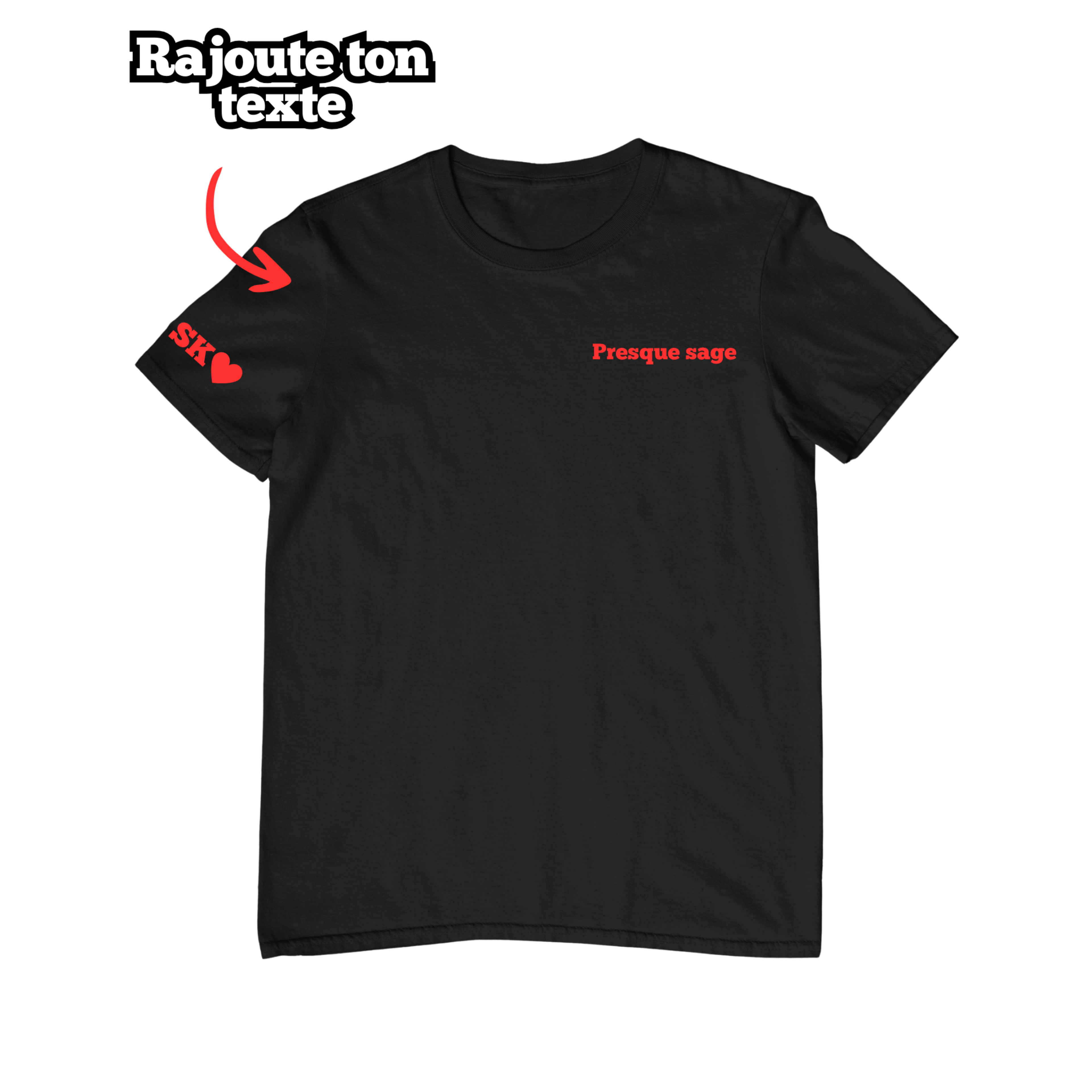 T-shirt unisexe à personnaliser avec Texte - Majestic Store