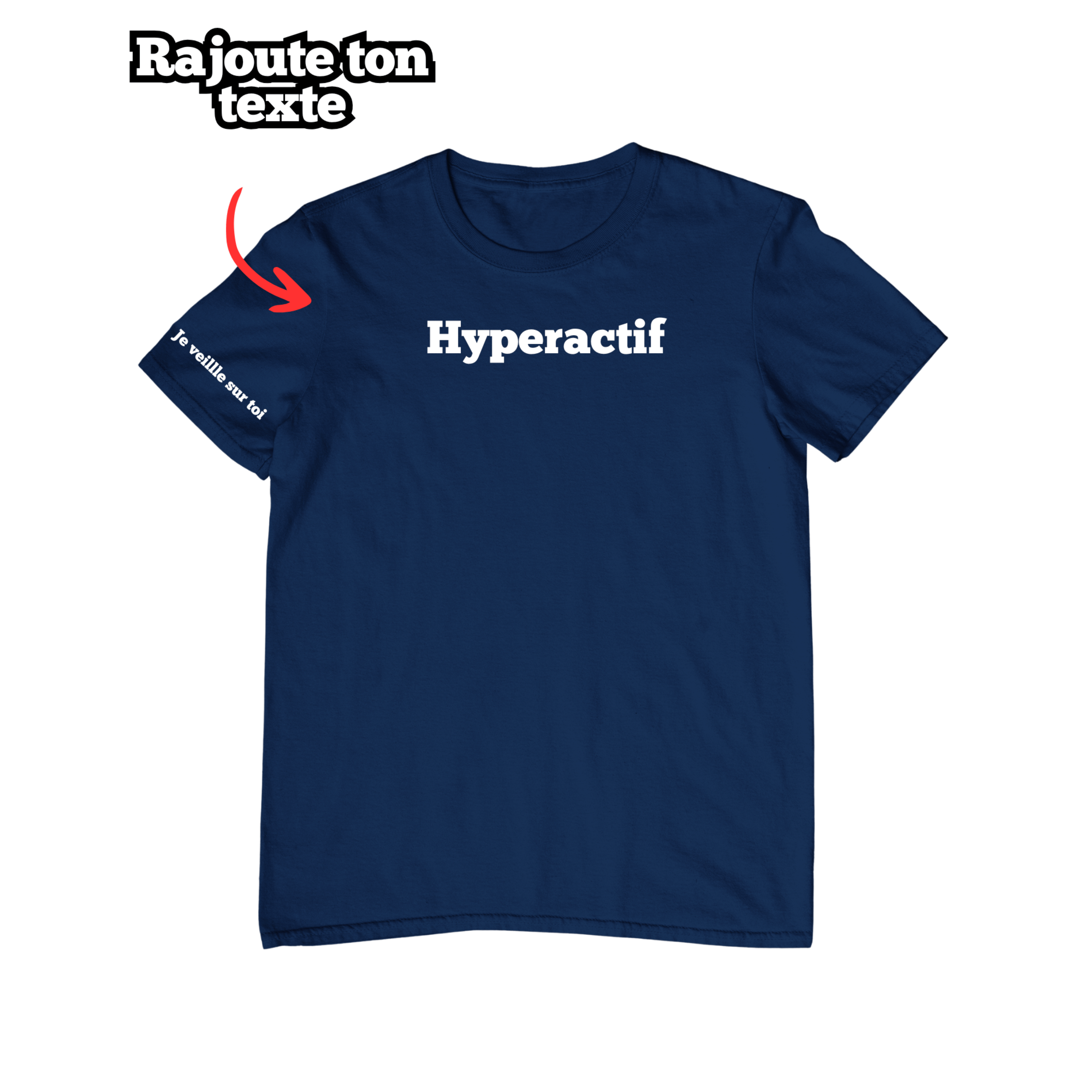 T-shirt unisexe à personnaliser avec Texte - Majestic Store