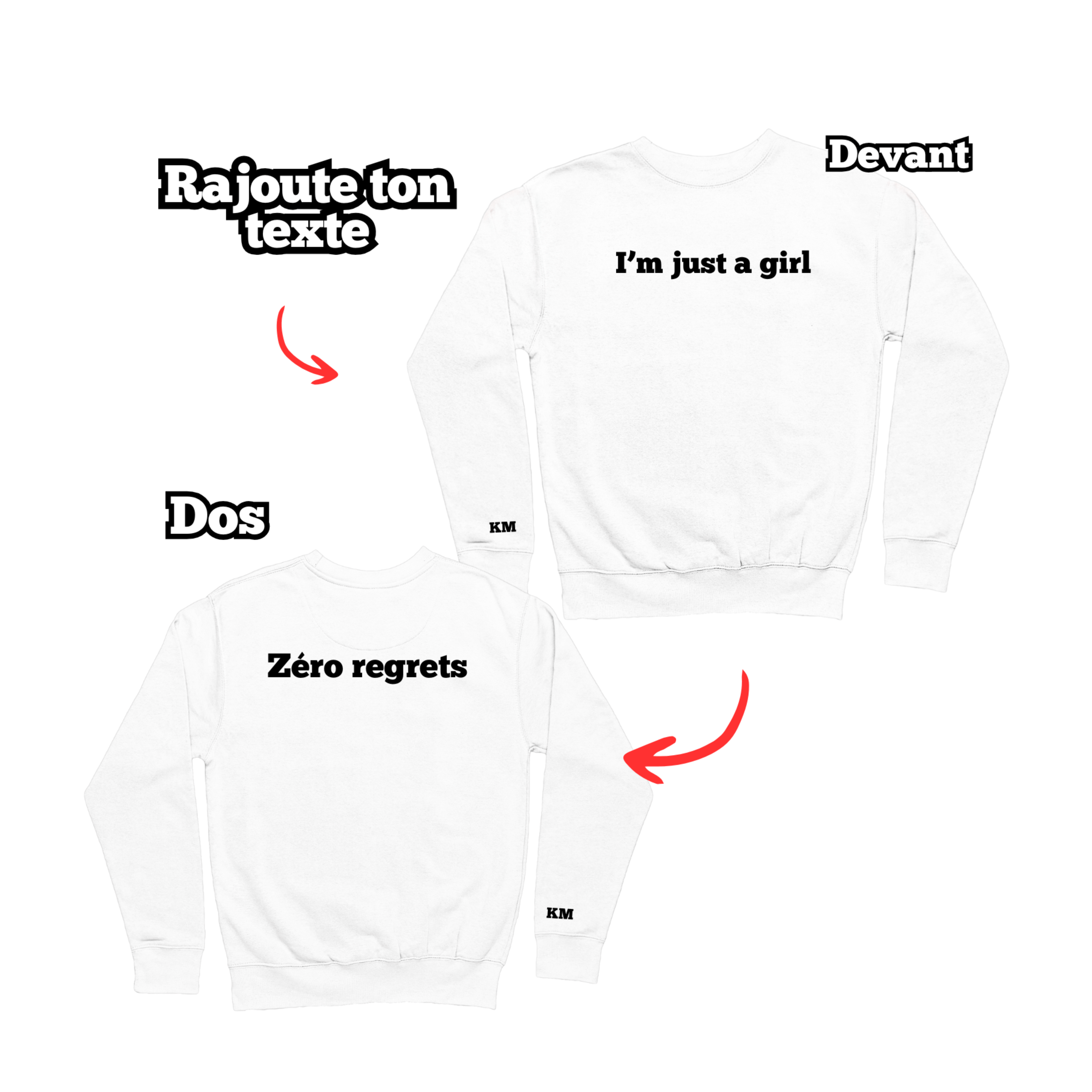 Sweat unisexe oversize à personnaliser avec Texte - Majestic Store