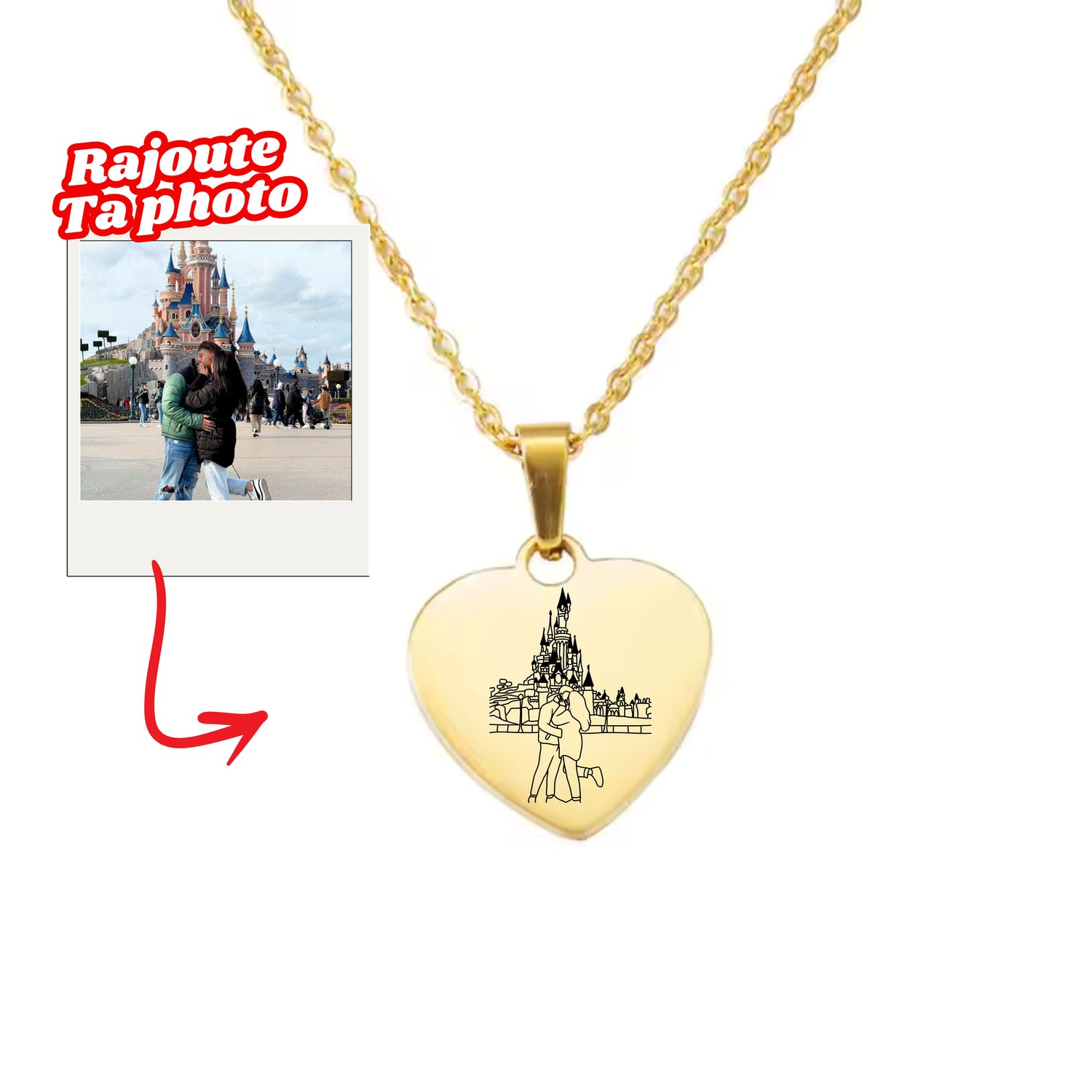 Collier Coeur À Graver Avec Photo / Texte 📸 🎁 - Majestic Store