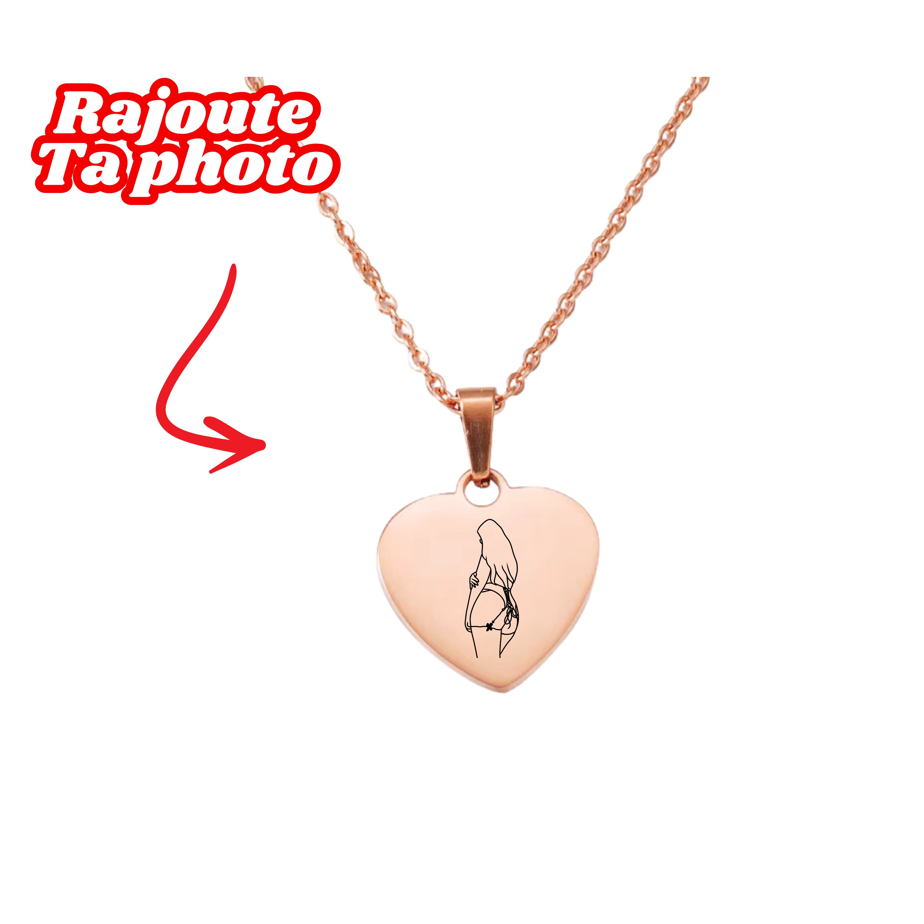 Collier Coeur À Graver Avec Photo / Texte 📸 🎁 - Majestic Store