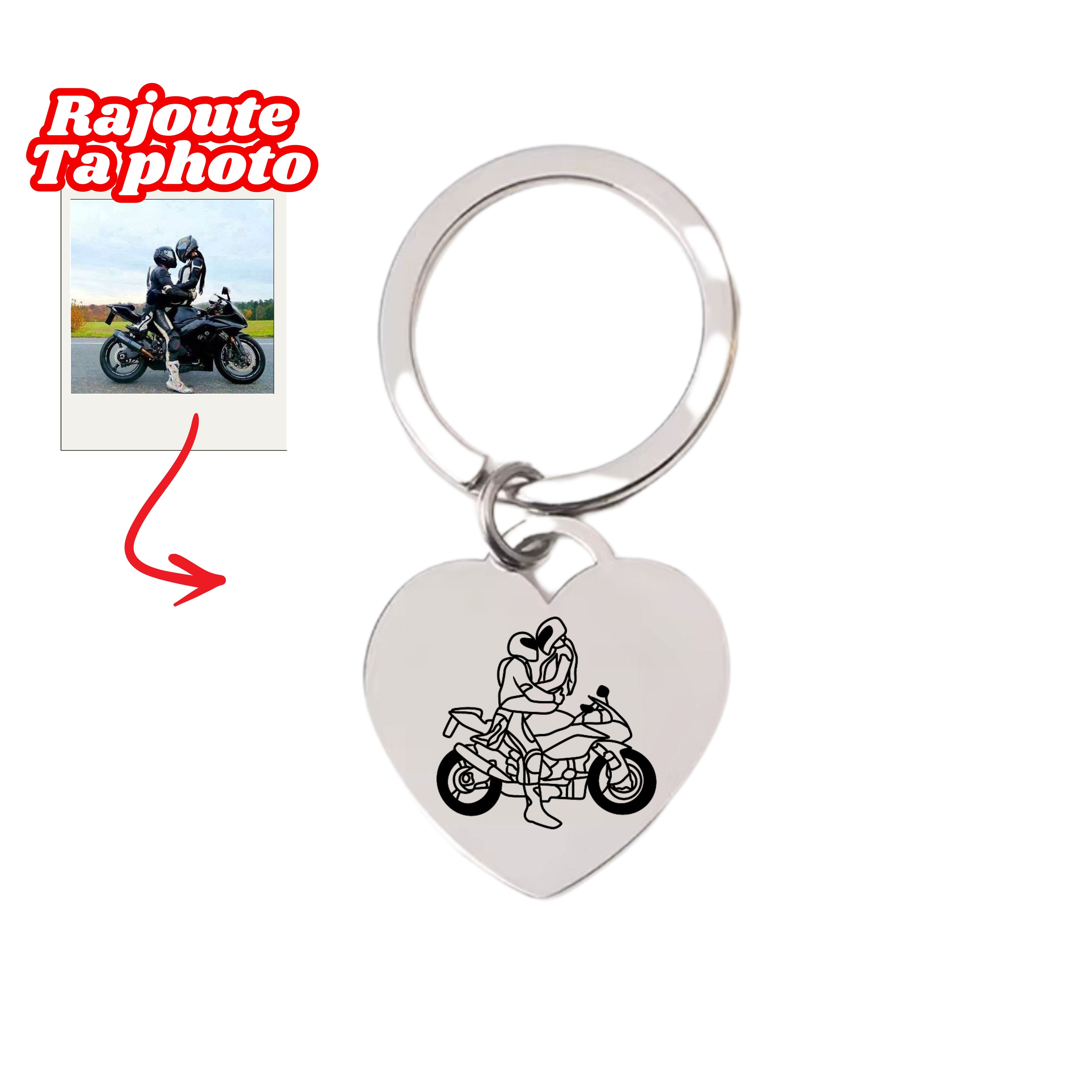Porte - clés Cœur Personnalisé Avec photo / Texte 💕 - Majestic Store