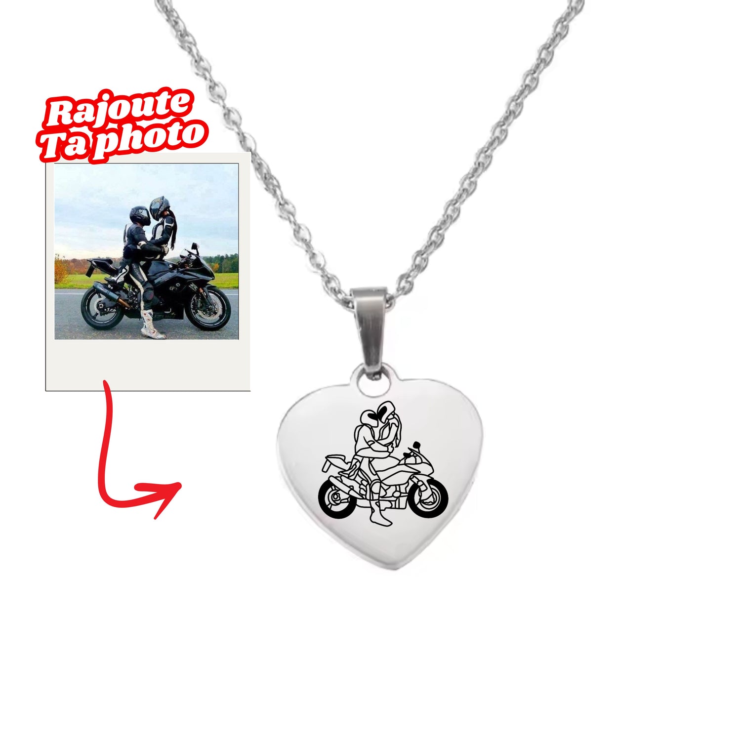 Collier Coeur À Graver Avec Photo / Texte 📸 🎁 - Majestic Store