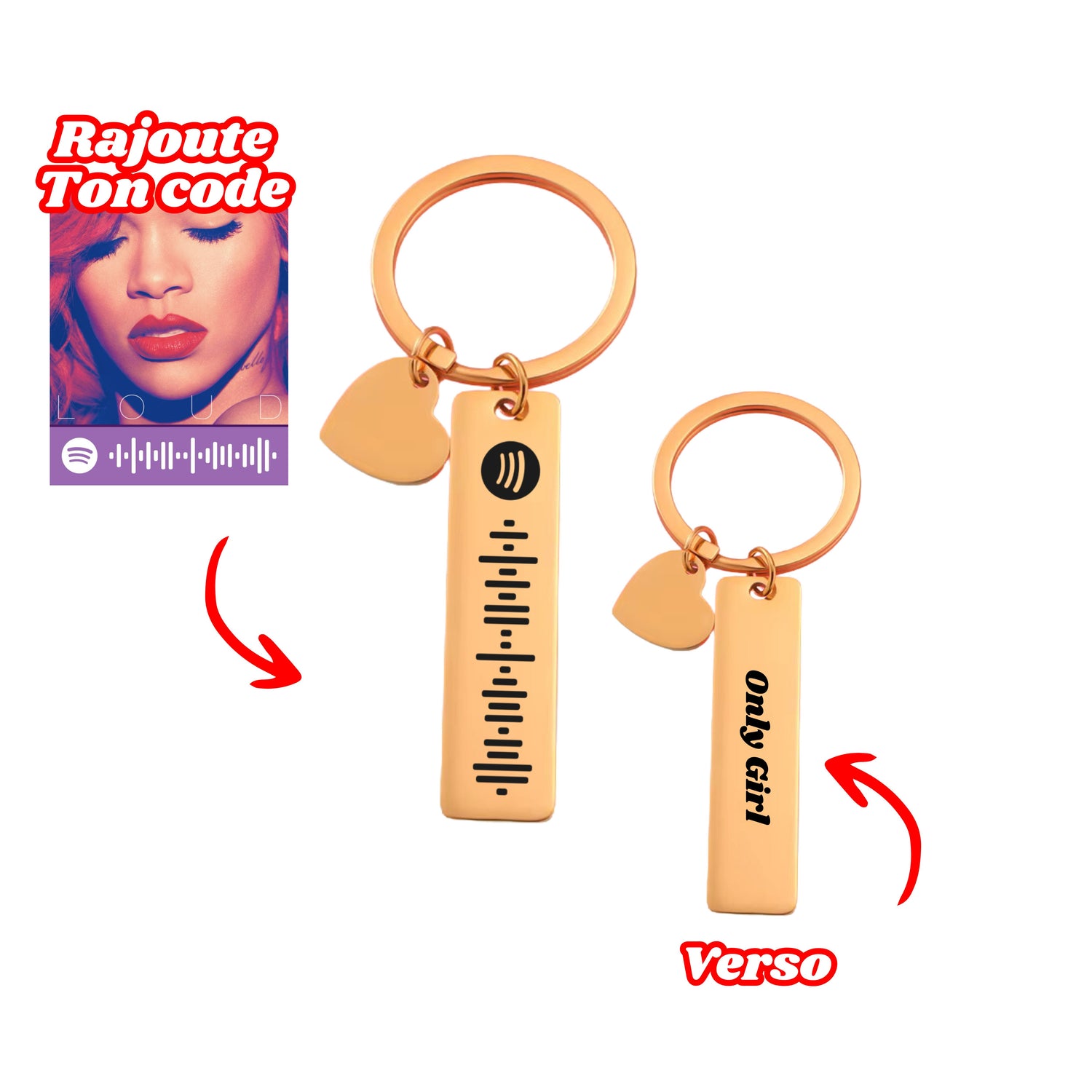 Porté - Clés Personnalisé Avec Code Chanson Préférée 🎵✨ - Majestic Store